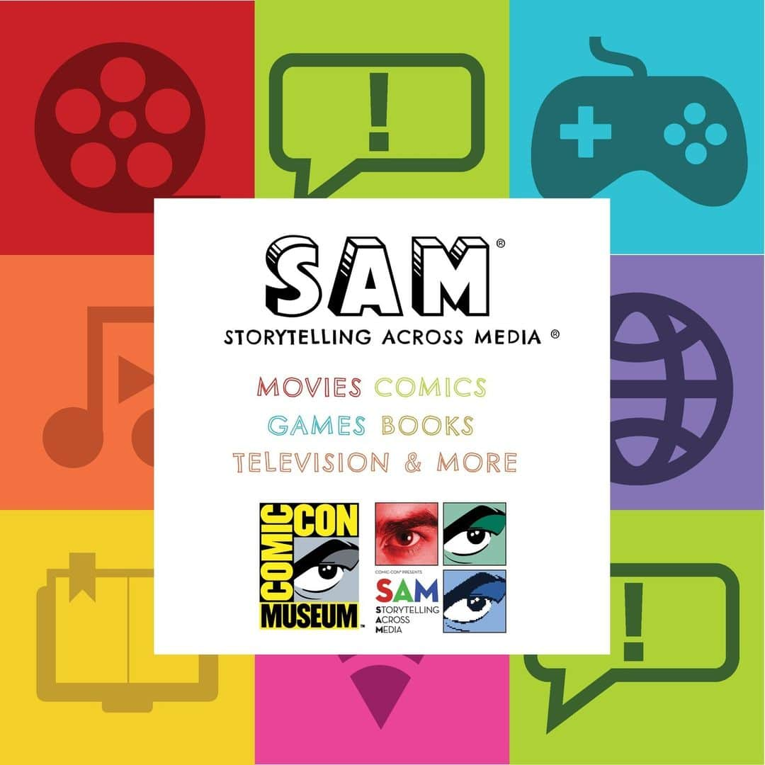 コミコン・インターナショナルのインスタグラム：「SAM: Storytelling Across Media explores the art of storytelling through various media such as comics, books, gaming, movies, and more! Learn more by attending SAM at Comic-Con Museum tomorrow, October 7. Don't miss out! Visit the link in the bio to learn more.」