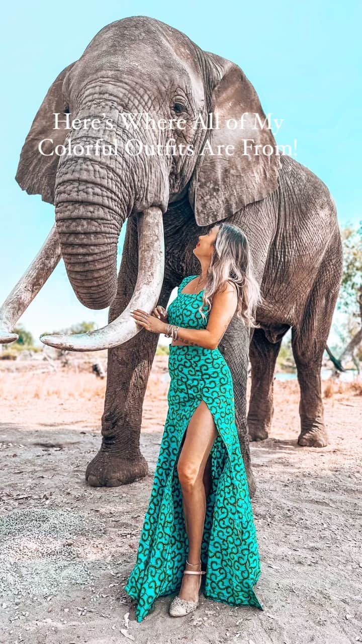 アリサ・ラモスのインスタグラム：「Where all of the colorful outfits I wore in Africa recently are from: @yimba_fashions by @yimba_uganda !   This is a wonderful NGO that supports many underprivileged women in Uganda by teaching them how to sew and create clothing!   I was able to sketch some ideas I had for outfits, then pick out my kitenge fabric from abroad, measure myself (with a string and a ruler on my computer screen lol) then I sent it all to them and they made it for me by the time I arrived! I went to visit them in person to do a fitting and get adjustments, plus so I could see where they work and share it with you all to help continue to support them!  This was my second year working with Yimba, and each time I send the women on my gorilla trekking group trip their story and info, which results in a lot of sales and beautiful outfits! I also order all of my welcome bags and gifts from them!   Kitenge is the traditional African fabric and designs, it’s vibrant and energetic and I am slightly obsessed with it! In an effort to be culturally appreciative and wear their designs as a foreigner, I usually aim to make “western styles”, and I wear them all over the world!  If you happen to go to Uganda, definitely get in touch for some custom wear! Right now they don’t ship to USA unless you’re willing to pay (a lot) for it, but IMO just taking a trip to Uganda and getting them is a win-win situation!   Which of these outfits is your favorite??  #kitenge #kitengefashion #mylifesatravelmovie #uganda #kampala #solotravel #africanfashion #africa #africatravel #solofemaletravel #solofemaletraveler」
