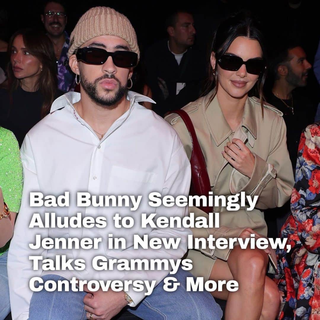 のインスタグラム：「Bad Bunny made several apparent references to his relationship with Kendall Jenner in a new interview. The hitmaker also opened up about his style and controversies at the 2023 Grammys in a new interview. Tap this pic in the LINK IN BIO to learn more! #BadBunny #KendallJenner Photos: Getty」