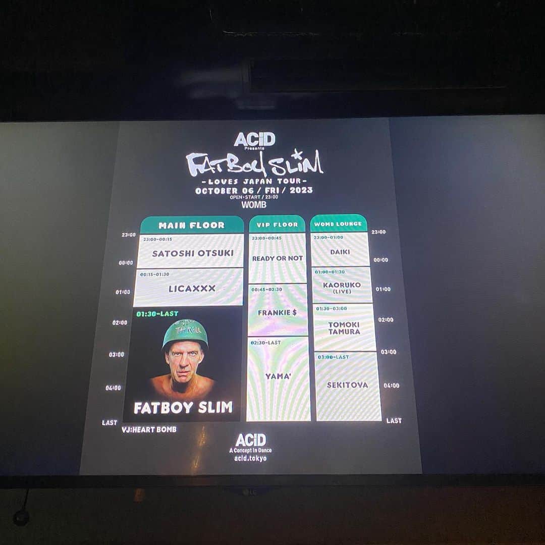 のインスタグラム：「FATBOY SLIM  LOVES JAPAN TOUR」