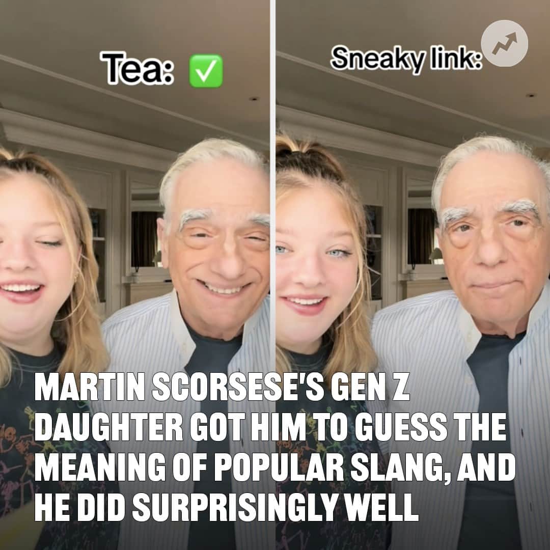 BuzzFeedさんのインスタグラム写真 - (BuzzFeedInstagram)「Francesca Scorsese (Gen Z) put her dad, iconic film director Martin Scorsese (Silent Generation), to the test to see just how much he's learned from younger generations, specifically the meaning of current slang terms. Watch at the link in our bio to see how he did ☝️」10月7日 3時45分 - buzzfeed