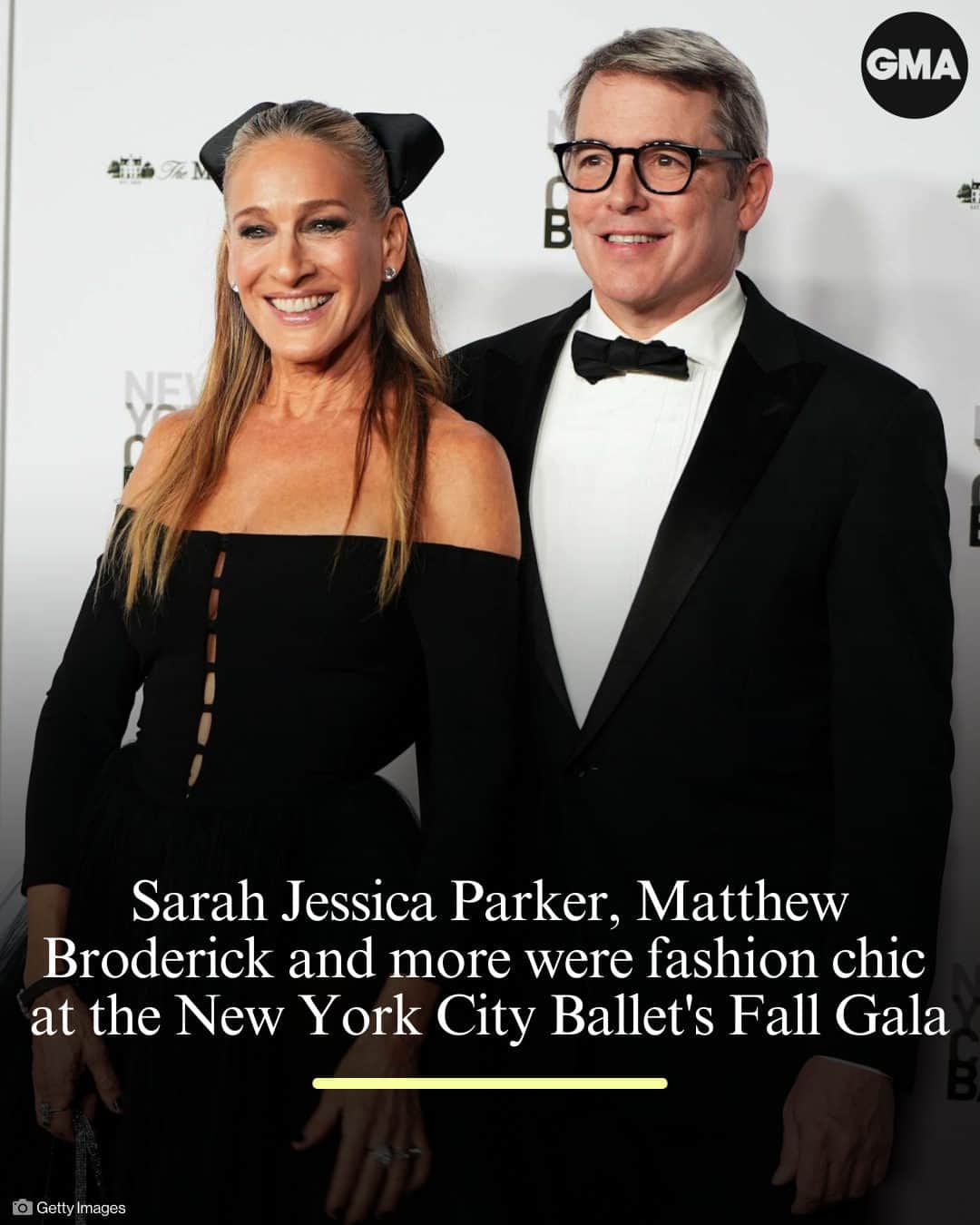 Good Morning Americaさんのインスタグラム写真 - (Good Morning AmericaInstagram)「Sarah Jessica Parker and Matthew Broderick were among the many stars who stepped out for the New York City Ballet's 2023 Fall Gala! ✨  The couple posed together in their red carpet best at the gala, which was held to celebrate the iconic ballet company's 75th anniversary.  Check out the link in our bio for more looks!」10月7日 4時00分 - goodmorningamerica