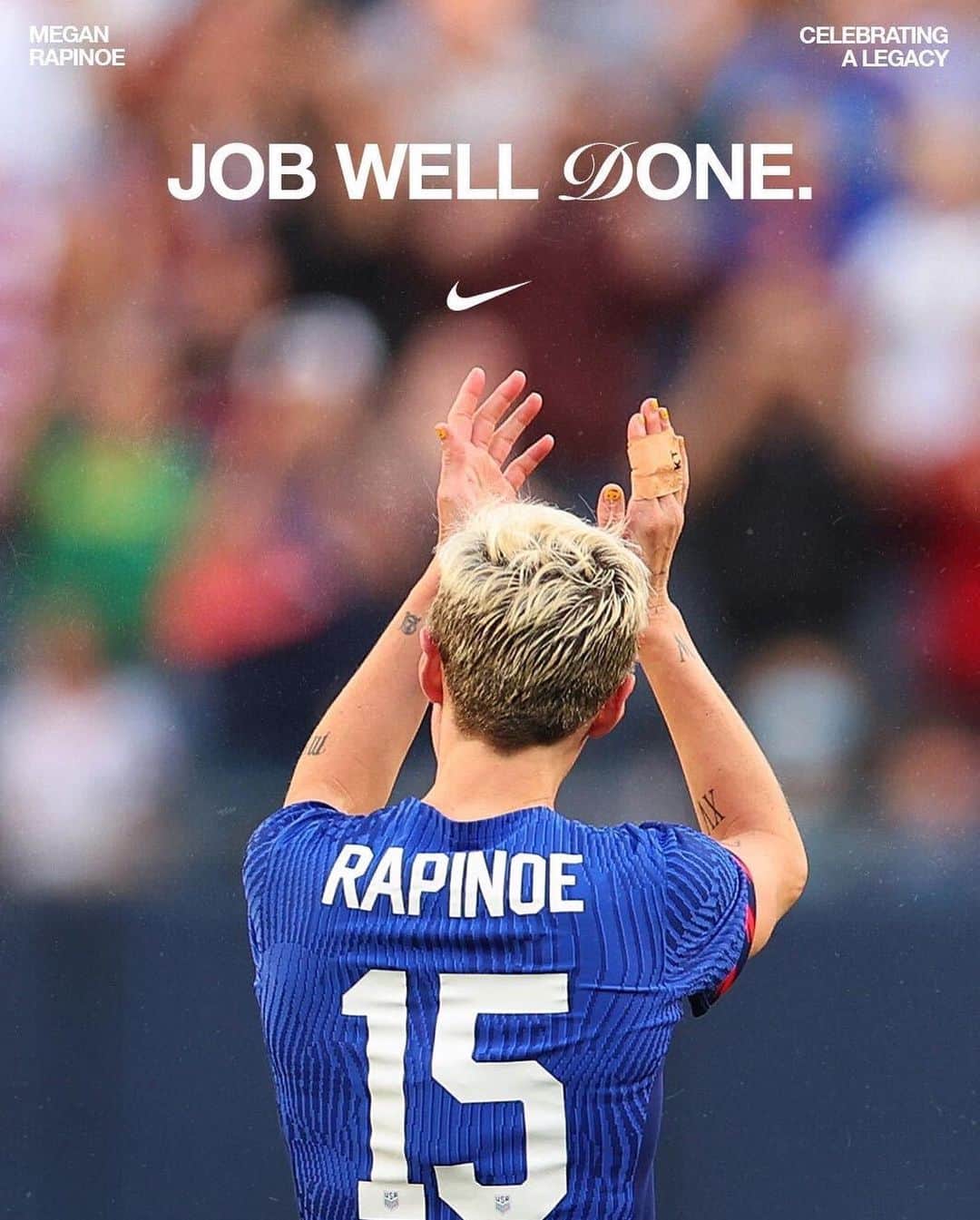 NIKEさんのインスタグラム写真 - (NIKEInstagram)「Few people make history, fewer people change it.  Today we celebrate @mrapinoe's well earned place in history during her final home game for the OL Reign.」10月7日 4時03分 - nike