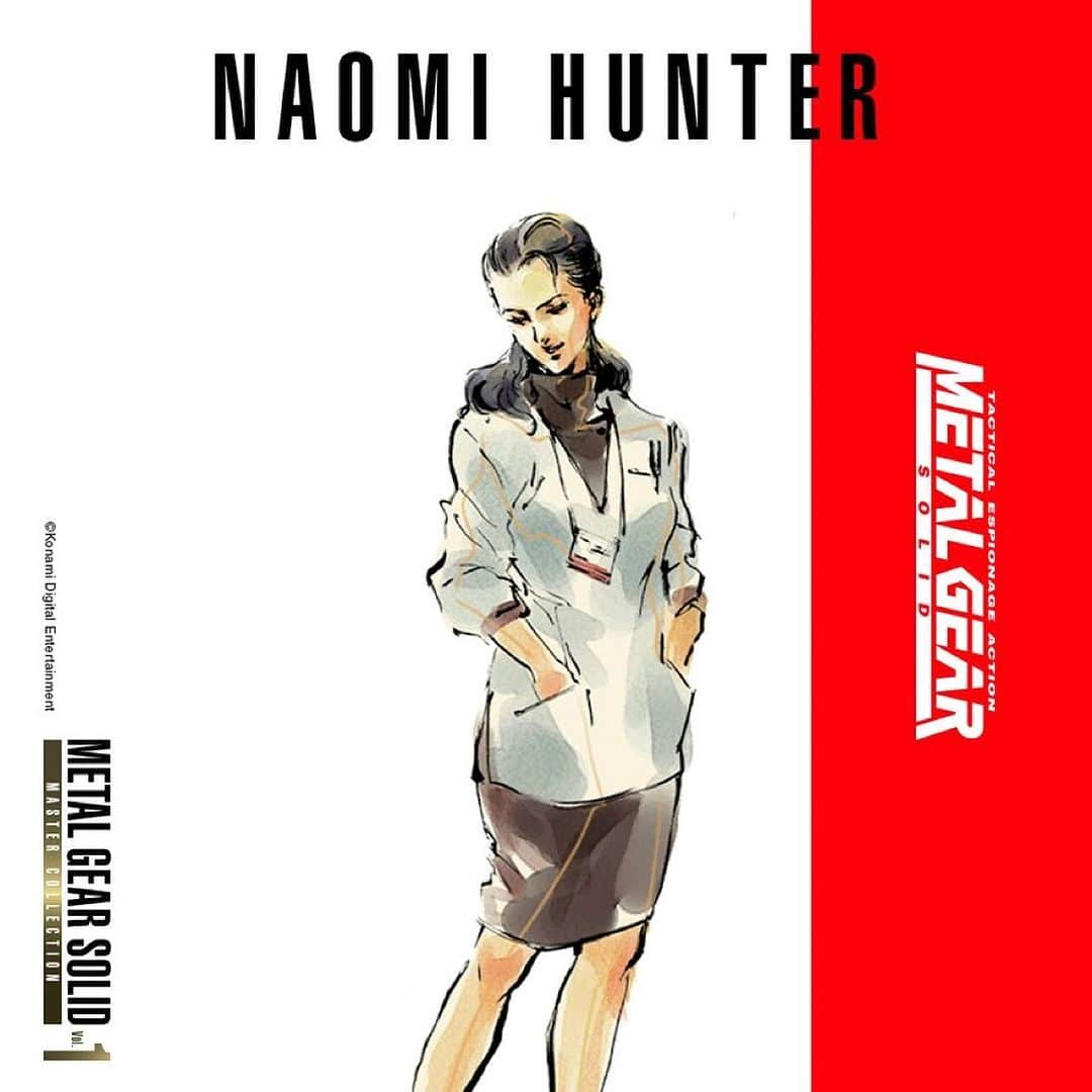 KONAMIのインスタグラム：「MGS Character Introduction  NAOMI HUNTER  Dispatched by major biotechnology company ATGC Inc. and assigned as medical chief of FOXHOUND. She oversees the nanotechnology-based gene therapy used to enhance soldiers.  #MetalGearSolid」