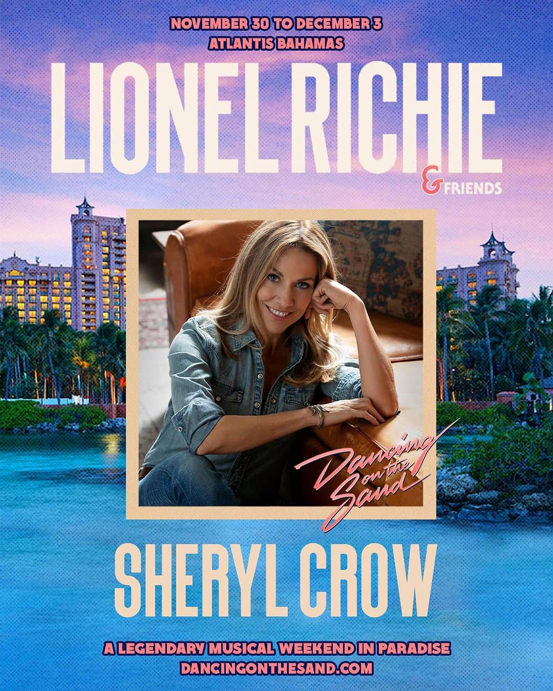 シェリル・クロウのインスタグラム：「Songwriter. Activist. Rock star. Woman. Champion. Mother. Nine-time Grammy winner Sheryl Crow is many things, but at the core, she remains a creative spirit channeling her talents into music that lifts people up, brings them together, and speaks to the truths on the horizon. Crow’s is a career beyond dreams, with songs that defined the third wave of feminism, a rockist’s ability to sweep the pop charts without losing any edge and enough wide-open Midwestern joy to captivate the world. 2023 sees another milestone accolade for Crow, as she has been chosen for induction into the Rock and Roll Hall Of Fame.  Prepare to be blown away by Sheryl Crow’s phenomenal live performance before Lionel Richie graces the stage for the weekend’s marquee event on Casuarina Beach! Book your musical vacation in paradise today! -  https://dancingonthesand.com」