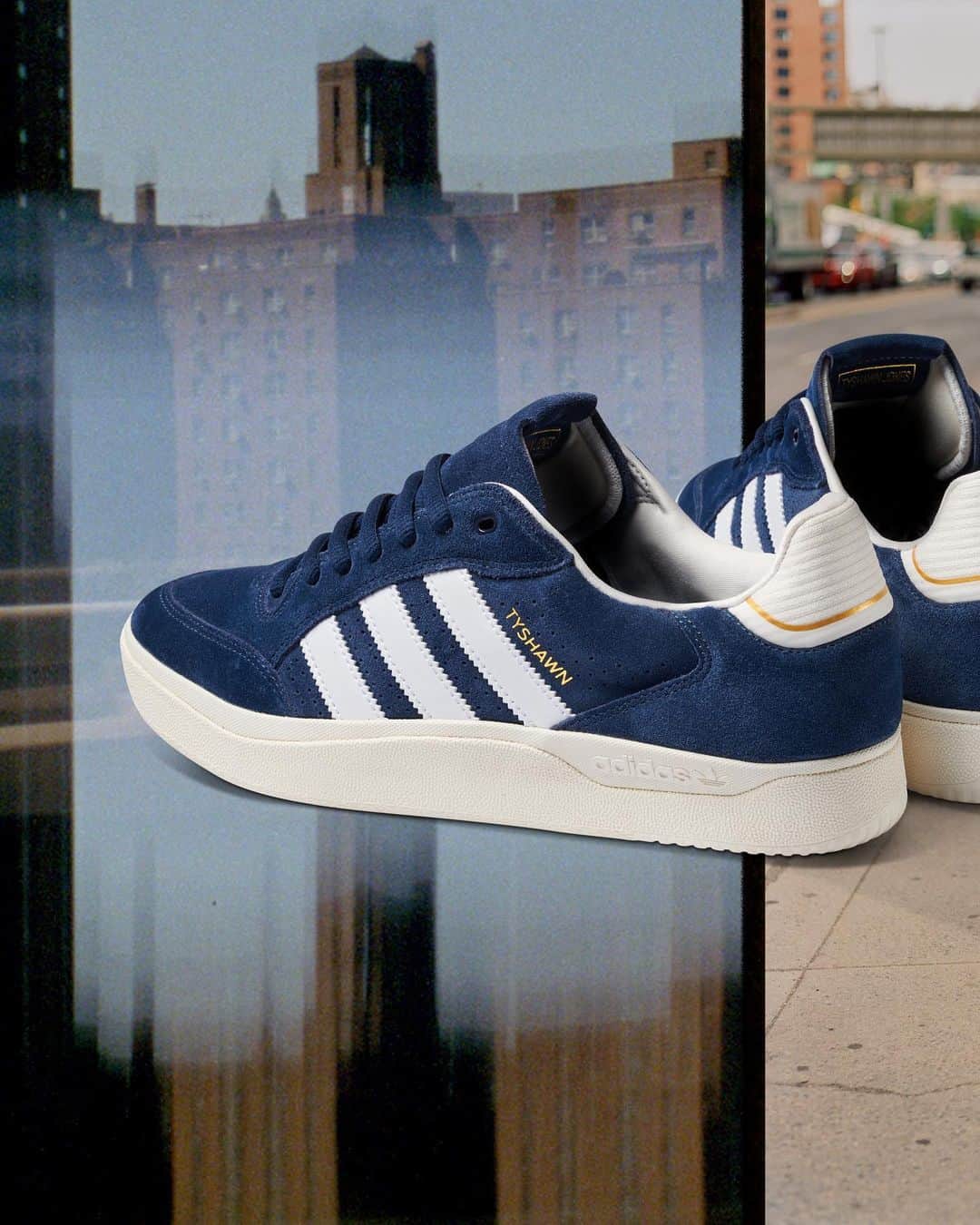 adidas Skateboardingのインスタグラム：「🏙️ ✨ TYSHAWN Low /// With refined lines and an upgraded fit, the remastered TYSHAWN Low features Adiprene cushioning for impact, Adituff reinforcement for added durability, and memory plus foam lining because you deserve it.  Available now in select skateshops and online at adidas.com/skateboarding  #adidasSkateboarding #TYSHAWN」