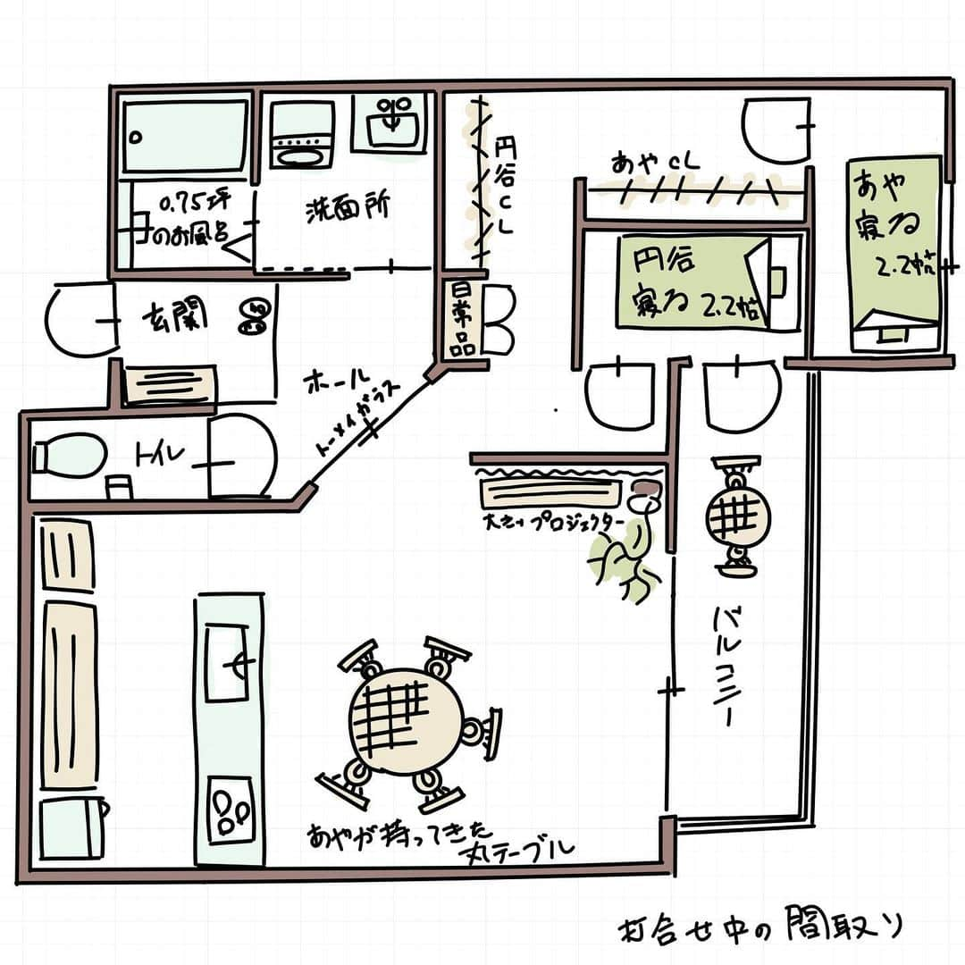 kiyoshi.tabuchiさんのインスタグラム写真 - (kiyoshi.tabuchiInstagram)「・ 長野県佐久市のマンション 第8話：ビールと漬物  支配人が2人で映画を見れる 間取りを書いてくれた  大きなプロジェクターで 映画が見れる  間取りを見たあやが支配人に 「すごーーーーい」って言うと 支配人は照れた顔を一瞬した  あやはそんな支配人を見て 支配人を可愛く思うようになっていた  もちろん、まだあやが支配人に対して 恋愛感情まではいっていない  もちろん支配人も私が好きだという 感情まではいっていないであろう  でも、なんとなく2人が ドキドキ心地よく暮らしているのは 気持ちよくそして、たぶん 支配人も同じ感覚だと思う  父が強制的に言い放った この同居生活  父がどんな思いで、どんな考えで こんな無茶のことを言ったんだろうか  普通に考えれば、跡取りとか結婚とか そして孫とか考える  今まで、家に連れてきた男たちは 父の考えに恐れ、そして逃げていき そんな男を見て、あやは男という 物体をあまり信用できなくなっていた  ただ、結婚願望はある 子供は好きだし 父母に孫も見せたい  でも、そんな旦那になりうる男は 見当たらなかった  そして、今も見当たらない  ・  そんなことを考えた2日後 休みの日に実家に帰ってみた  母が喜び、家族3人で鍋を食べた  父は喜ぶ感じもなく、巨人戦を見ながら ビールを飲んでいる  あやが唐突に父に聞いた 「なんで支配人と同居しろっていったの？」  そしたら父が衝撃なことを言った 「わからん」  あやはびっくりした 「えっ 　なにそれ 　普通の流れなら 　この男と結婚したら 　どうだ的な流れでしょ 　支配人は人もいいし、 　お父さんも信頼していて 　この男なら私を任せてもいい 　だから1回一緒に 　住んでみろ的な 　流れで言ったんじゃないの」  そうすると父が、、、 「あやがそう思ったんだったら 　それでいいだろ」  と答えた そして父はTVを見ながらビールを 飲んだ  そして、母が笑って言った 「あやちゃんと支配人はお似合いねー」  あやは悩んだ ？？？？？？？？？？？？  あれ ？？？？？？？？？？？？  私と支配人はお似合いなのか ？？？？？？？？？？？？  ものすごく悩んだ ？？？？？？？？？？？？  びっくりするぐらい悩んだ ？？？？？？？？？？？？  びっくりして、どうしたらいいか わからずコンビニに行って ビールと漬物を買った  同様しすぎて ビールと漬物の組み合わせが いいか悪いかわからなかった  次の日、ホテルで同僚に聞いた 私と支配人ってどう見えますかと そしたら 「お似合いですよねーーー」  と、、、、  えーーーーーーーーーーーー お似合いなのか、、、、、、  えーーーーーーーーーーーー お似合いとはどういことだ？  お似合いという言葉を 国語辞書で調べた  似合っているさま。 互いにふさわしいさま。  「似合う」の名詞形に丁寧の「お」をつけた形。  反語的に揶揄する言い方にも用いる。  余計わけわからん  動揺しながら、仕事が終わり 家に帰宅すると 円谷がご飯を作りながら 「お帰りなさいーー」 と声をかけた  あやは右足と右手が同時に前に出て 歩き方がわからなくなった、、、、、  つづく  【タブチ考察】 恋愛小説になりすぎていて、考察が難しいですが、真面目な間取りのお話を、、、。最近、タブチは狭小住宅について研究します。パナソニックさんともタカショーさんとも研究を重ねています。例えば、建売住宅の家を販売するための間取りを考える時、必ずペルソナ設定をします。ペルソナ設定というのは簡単に言うと家族構成になります。よくあるのが、パパママ子供子供の家です。ですが、以前より考察で書いているように、婚姻率・離婚率・少子高齢化等々考えると、このパパママ子供子供だけのペルソナ設定ではハマらなくなってきました。狭小住宅となると尚更です。パートナーと2人のパターンもありますし、女子1人の家も当然ありますし、おばさんとおばあちゃんの2人暮らしも当然当たり前化していますので、そんなどんなペルソナにとってもハマる間取りが求められています。完璧な間取りなんて存在しない。でもどんなペルソナでも住める間取りができれば、資産価値が高い家になります。もっともっと研究します！！  株式会社house stageでは、貴方様らしさを追求した家づくりを行なっております。名古屋・京都・大阪で新築・リフォームご検討の方は是非ご用命くださいませ。全国でも設計提案も行なっております。 @house_stage.official #新築 #リノベーション #間取り#短編間取り小説   【フィクションです】 この小説はフィクションでありますので、打ち合わせに設計士がいません。また耐震検査をしているわけではありません。今回のリフォームの間取りRCで基本スケルトンにした大改造といいう設定でございます。リフォームする際は、必ず設計士様にご相談してください。もちろん名古屋・京都・大阪の方はタブチまでご連絡くださいませ。  【間取りのポイント】 #狭小住宅　#マンションリノベ」10月7日 7時33分 - kiyoshi.tabuchi