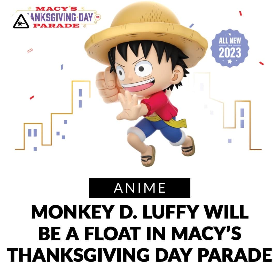 クリス・ハードウィックのインスタグラム：「One Piece‘s Monkey D. Luffy is the latest nerdy character to become a balloon in the Macy’s Thanksgiving Day Parade. On November 23, Luffy will set sail on his latest, biggest adventure yet, down the streets of New York City.⁠ ⁠ link in bio」