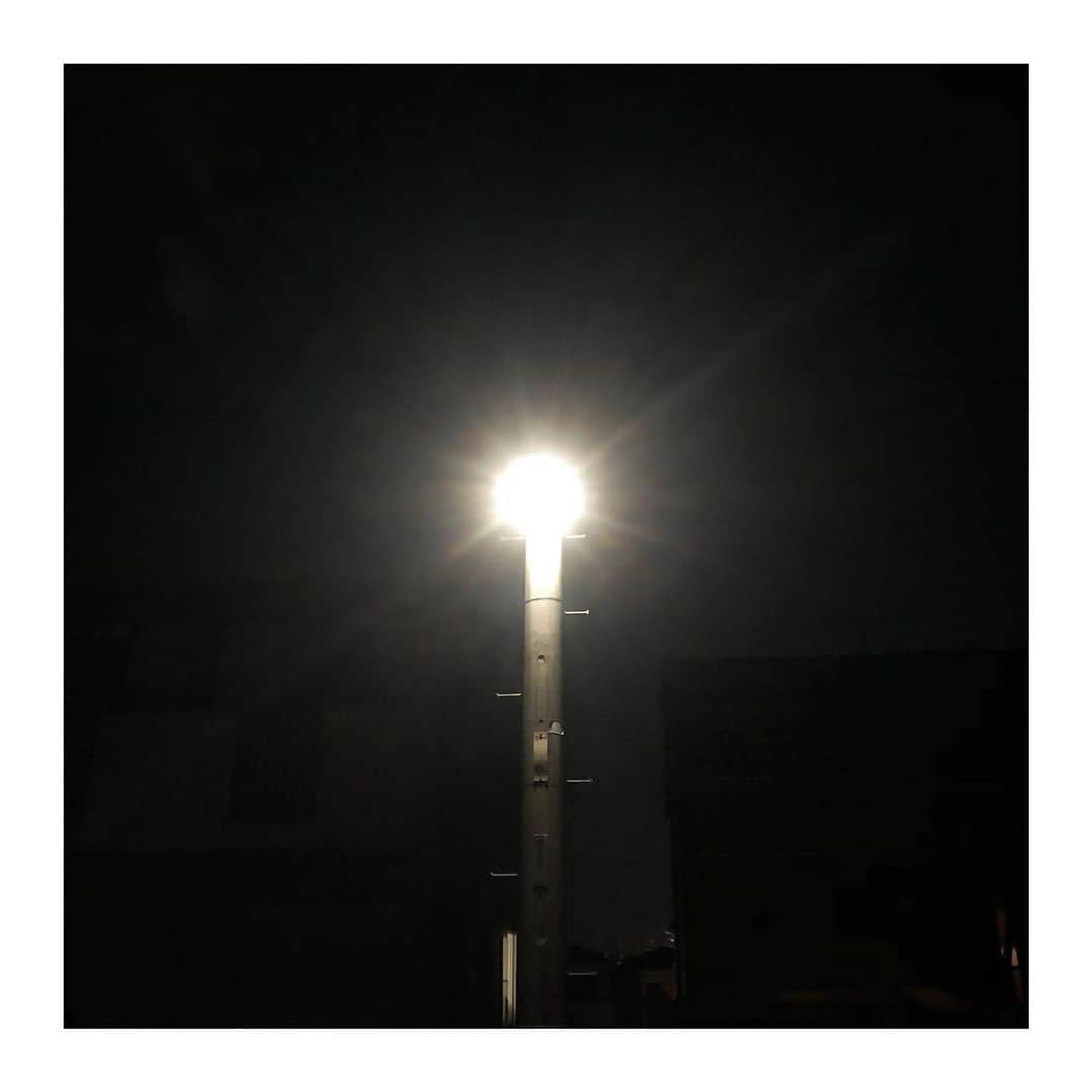井山三希子のインスタグラム：「・ 家の前の電灯が昨日LEDに！ 何年もほとんど明るさがなかったのに 昨夜は眩しいほどの明るさに〜」