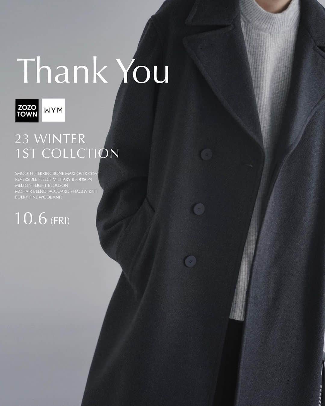 のインスタグラム：「@genji_official_ ←他の投稿はこちら！ ⁡ ✔ Thank you！ ￣￣￣￣￣￣￣￣ 昨日は「WYM 23WINTER 1ST COLLECTION」のリリースにお越しいただき、ありがとうございました！ ⁡ コメントやDMを通じて、多くの方から温かいメッセージをいただき、嬉しく拝見させていただきました✨ ⁡ お陰様で新作アイテムがZOZOTOWNのランキング上位を占める結果となりました。。！！ ⁡ 本当にいつも感謝です。ありがとうございます😭！！ ⁡ 中でも人気だったのはグラデーションニット。 ⁡ それだけみんな注目してるってことだよね🤔… ⁡ そして！次回がいよいよWYM今年最後のラインナップです！ ⁡ 寒い冬に欠かせないダウンジャケットをはじめ、最高のアイテムご用意しておりますので、楽しみにお待ちくださいませ🔥」