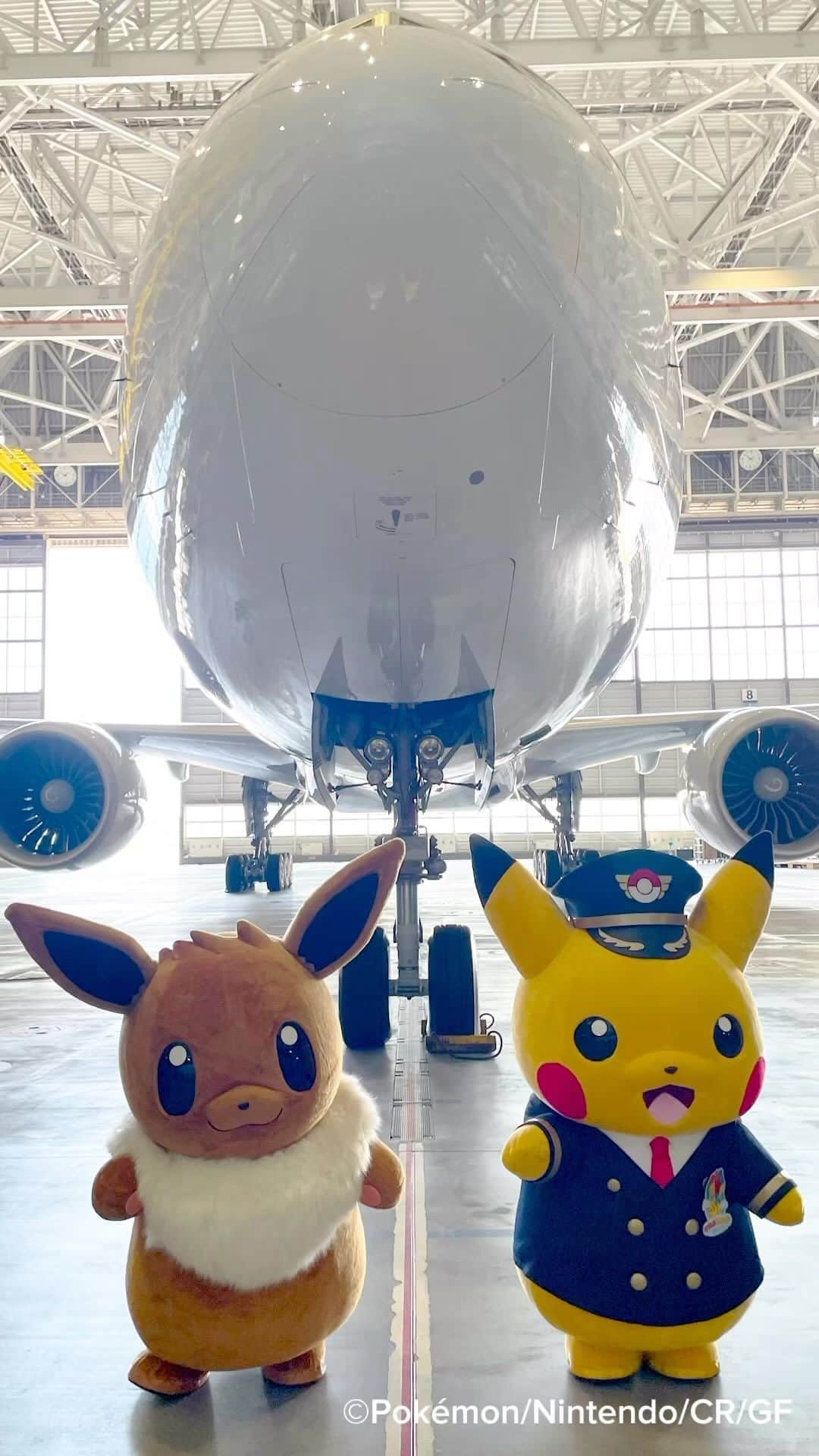 のインスタグラム：「Pikachu and Eevee  @pokemon  @pokemon_jpn   #Pokémon #PokémonAirAdventures #pikachujet #eeveejet #ポケモン #ポケットモンスター #そらとぶピカチュウプロジェクト #ピカチュウジェット #イーブイジェット」
