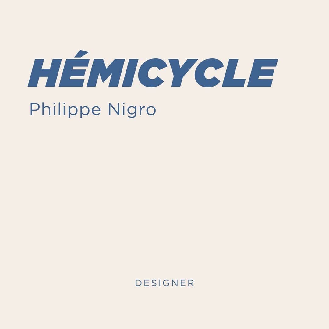 Ligne Rosetのインスタグラム：「@phillipenigro brings back a piece emblematic of the Second Empire that allows two people to chat without having to turn their heads.  The Hémicycle collection was showcased at trade fairs such as Fuorisalone 2021 in Milan. It has also been chosen to furnish prestigious venues such as the Belvedere lounges in the French Pavilion at the Dubai World Expo 2020, and those of the Presidency of the Council of the European Union in 2022. This ensemble is a perfect example of @mobiliernational’s commitment to promoting its collections internationally.  #ligneroset #design #frenchsavoirfaire #madeinfrance」
