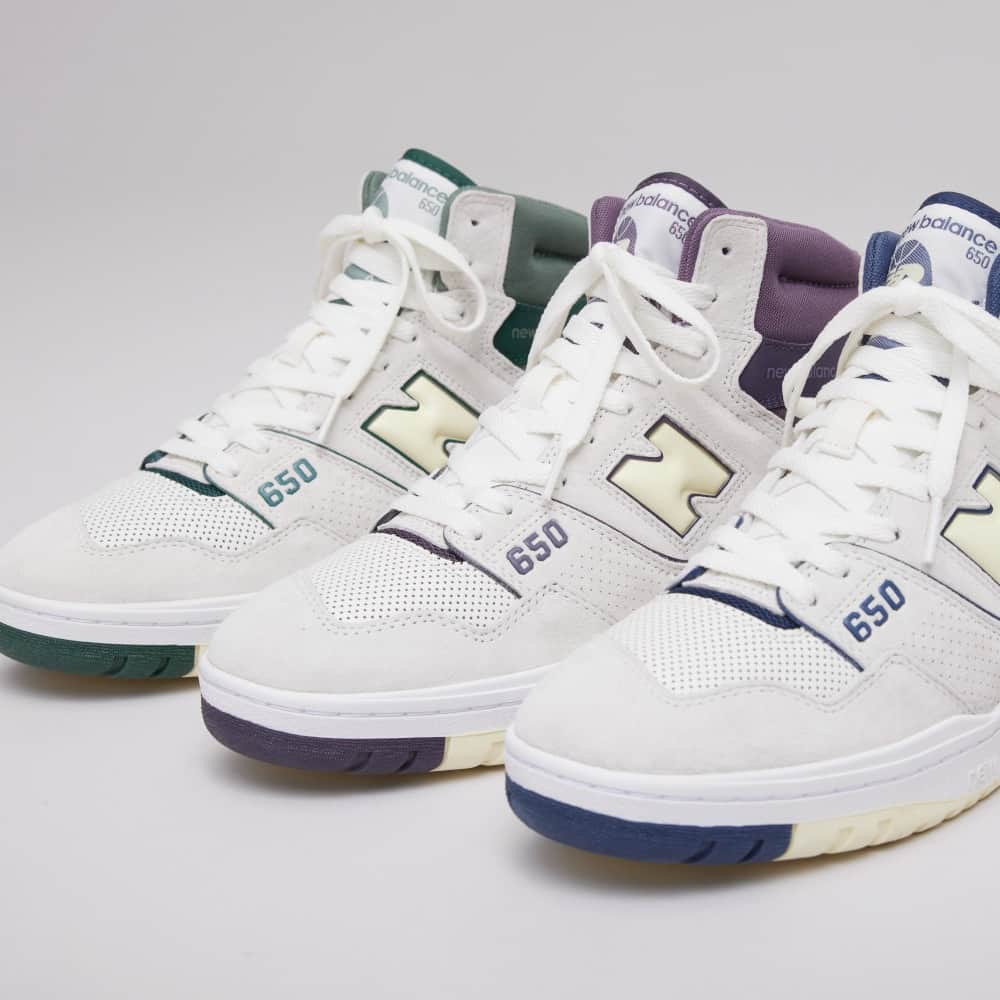 のインスタグラム：「・ ＜10/12　Release＞   NEW BALANCE BB650RVG WHITE/GREEN(VG) ￥19,800  1989年に競技者向けバスケットボールシューズとして登場し、一時代を築いた「PRIDE550」のハイカットモデルとしてリローンチした「650R」から80年代後半を彷彿とさせる絶妙なカラーを纏って登場。存在感あるボリュームシルエットにヌバックとパンチングレザーのコンビネーションを採用し、足首まで包み込むフィット感を提供。ぷっくりとしたNロゴやソールユニットのディテールなどレトロ感を現代風にアレンジ。  *店舗によって取り扱いサイズが異なる場合が御座います。  【販売店舗】  ABC-MART GRAND STAGE ONLINE STORE ABC-MART GRAND STAGE GINZA ABC-MART GRAND STAGE 渋谷店 ABC-MART GRAND STAGE HARAJUKU ABC-MART GRAND STAGE 大阪店   #abcmart #abcマート #abcgs #nb #newbalance #ニューバランス #BB650RVG #BB650 #newbalance_lifestyle」