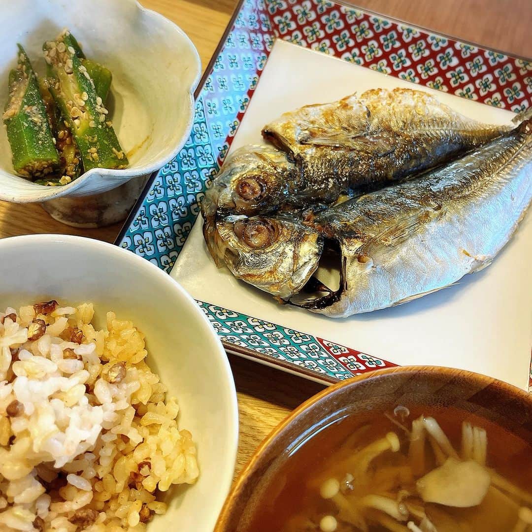 大和田美帆のインスタグラム：「. アジを食べるたびに思い出す。  私が大学生の頃  ダイニングテーブルで旅行雑誌を読みながら 「アジアに行きたいなー」と言ったら  キッチンにいた母が  「冷蔵庫にあるよ」って言ってきて  わたしの頭の中❓だらけになりまして。  母には 「アジア行きたいなぁ」が 「アジ焼きたいなぁ」に聞こえたらしい。  という当時も2人で爆笑したし 今思い出しても笑える 楽しい思い出^_^」
