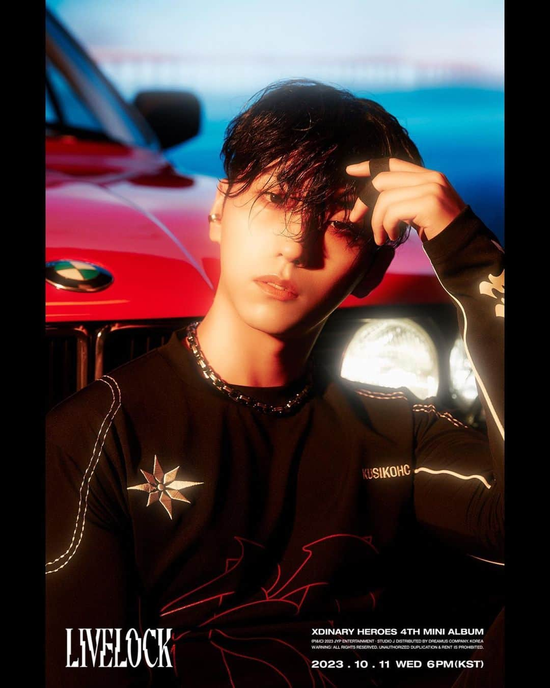 JYPエンターテインメントのインスタグラム：「⠀  Xdinary Heroes  <Livelock>  🔐Concept Photo #건일 #Gunil  ALBUM RELEASE🔻 2023.10.11 6PM (KST) 🏎 TITLE "Break the Brake"  #XdinaryHeroes #엑스디너리히어로즈 #Livelock #Break_the_Brake #WE_ARE_ALL_HEROES #JYP」