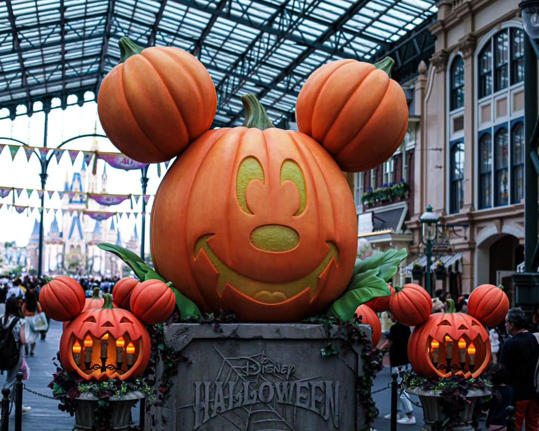 西尾健太のインスタグラム：「Boo!!!🎃  #tokyoDisneyresort  #Disney #Disneyland #Disneysea #TDR #TDL #TDS #東京ディズニーリゾート #ディズニー #ディズニーランド #ディズニーシー #ミッキー #スプーキーbooパレード #スプブ #ディズニーランド40周年 #ディズニー40周年 #ハーモニーインカラー #ハモカラ」