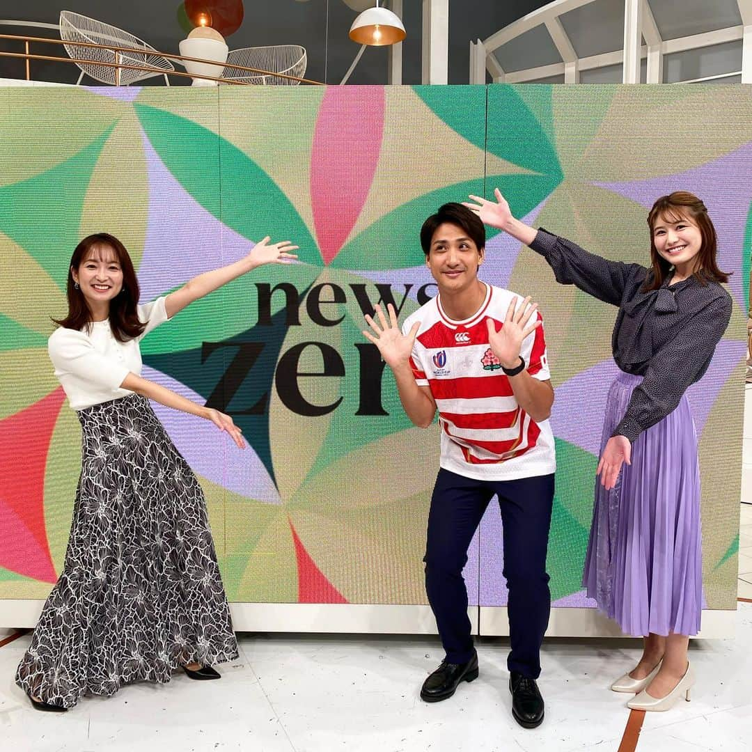 山本紘之さんのインスタグラム写真 - (山本紘之Instagram)「. 1年半ぶりの「news zero」 慣れたスタジオのはずなのに出番前にはしっかり手汗かいていました。 中島芽生ちゃんとは「news every.」以来8年ぶりの共演！市村紗弥香さんとははじめまして！ ということでオンエア後に記念に一枚。ポーズと姿勢と視線がよくわからなくなってます。 来週からまた朝型に戻ります。 ありがとうございましたー！」10月7日 13時11分 - yamamoto_hiroyuki.ntv