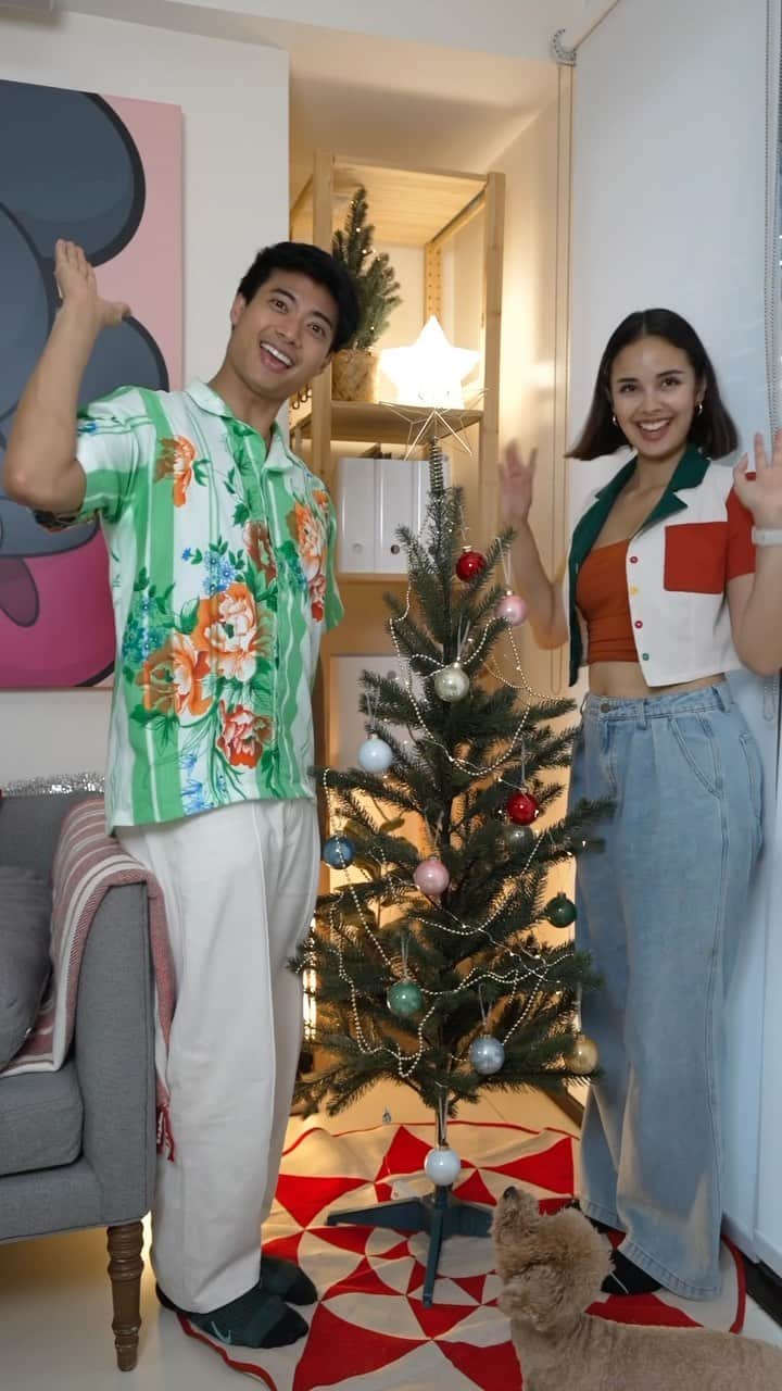 ミーガン・ヤングのインスタグラム：「Ber months na which means it’s time get our living room and dining room ready for the Christmas season!  Bonez and I brighten up our dining area and living room to #MakeSpaceForMagic!  We created a festive mood at home with the enchanting glow of the VINTERFINTcollection! Plus, we also nicely arranged and organized our living room to get ready for visitors this holidays! Shop now at IKEA store or at IKEA.PH to make your Christmas more magical 🎄✨#IKEAPhilippines」