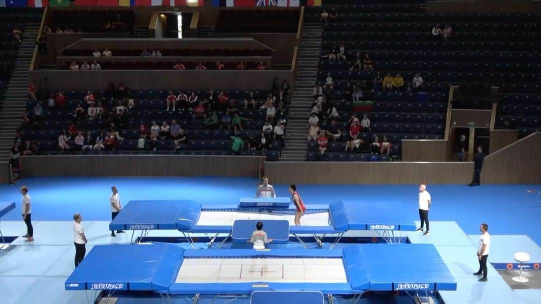 堺亮介のインスタグラム：「Qualification   E15.0 D17.7 T16.760 H9.5  58.960  #トランポリン #trampoline #gymnastics #gymnast #ワールドカップ #w杯 #worldcup #ブルガリア #bulgaria #ヴァルナ #teamjapan」