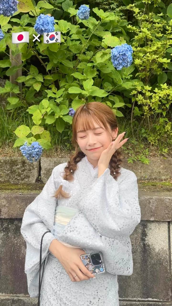 咲奈のインスタグラム：「今年は可愛い浴衣着れてよかった🩵✨」