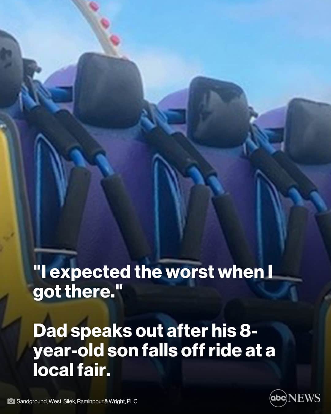 ABC Newsさんのインスタグラム写真 - (ABC NewsInstagram)「A father in Virginia is speaking out after his 8-year-old son fell off a ride at a local fair last month and fractured his right foot.  Matthew Nungent told ABC News he was watching the ride from outside the gate when he noticed something was wrong.  "When it came around for probably the second time, I noticed that the seat my son was in was empty," said Nungent, who asked that his son's name not be used to help protect his privacy. "And I could see from the girl sitting across from him, I could see from her expression that something had happened."  Tap link in bio for more.」10月7日 23時00分 - abcnews