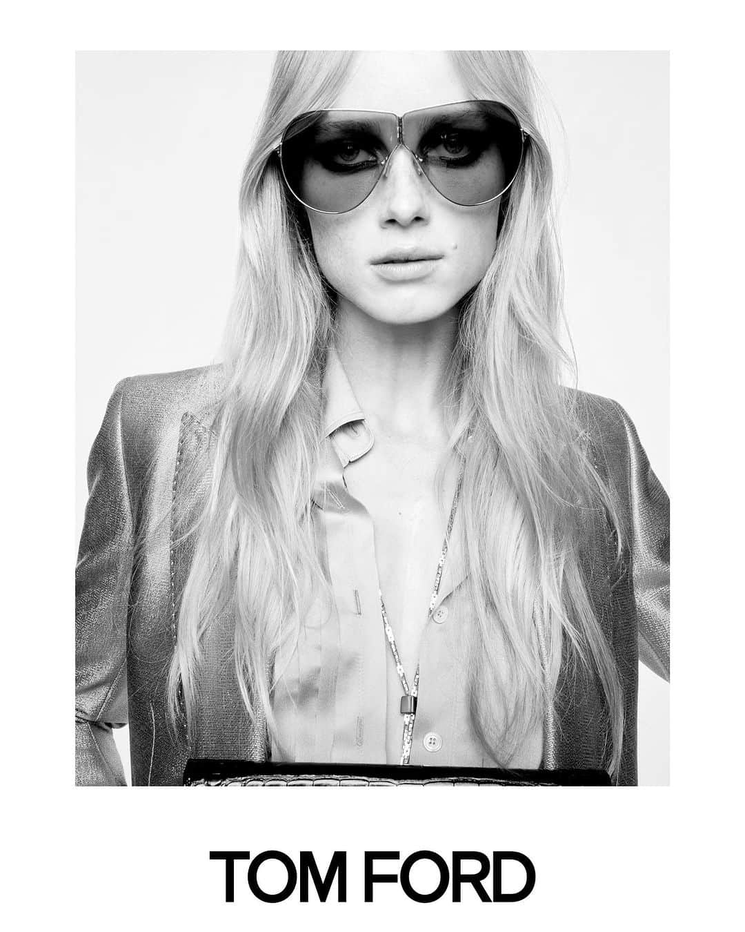 トムフォードのインスタグラム：「SUMMER 24  BY PETER HAWKINGS  PHOTOGRAPHER: ANTHONY SEKLAOUI MODEL: RIANNE VAN ROMPAEY LOOK: 57    #TOMFORDSUMMER24 #TOMFORD」
