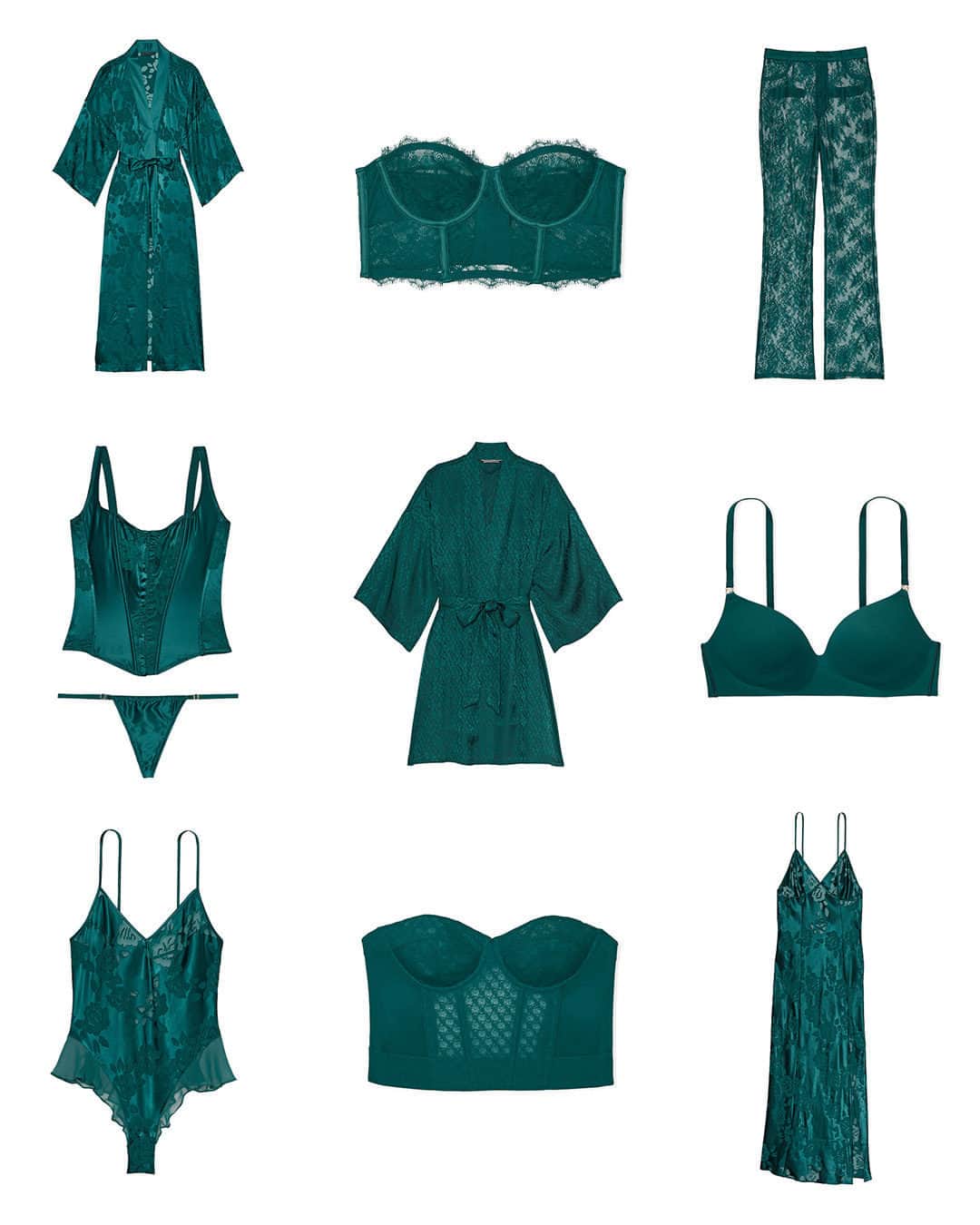 のインスタグラム：「These two moody hues are answering the call of fall with all-over lace and botanical-printed pieces.   P.S. Don’t miss out on the Big Fall Sale with up to 50% off your favorites including Sleep, Sports Bras, Panties, and Beauty.」