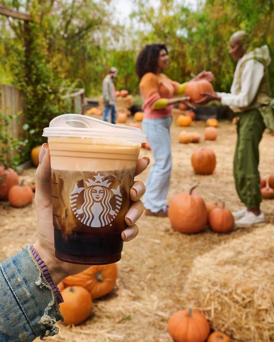 Starbucksのインスタグラム：「From the group chat to the pumpkin patch. 🫶 Pumpkin Cream Cold Brew」