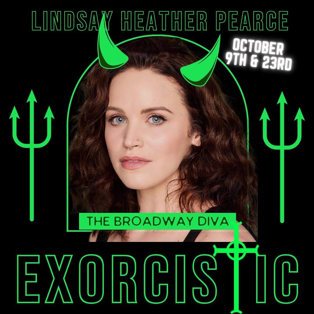 リンジー・ピアースのインスタグラム：「Get ready for a DIVA @lindsayheatherpearce on Monday October 9th & 23rd! Get your tickets at the link in bio! We can’t wait to exorcise your demons! 😈✝️🤮 #exorcistic #rockmusical #parody #theexorcist #musical #offbroadway #offoffbroadway #rock #originalmusic #diva #rotatingrole #demons #horror #horrorfilm #horrormusical #gueststar」