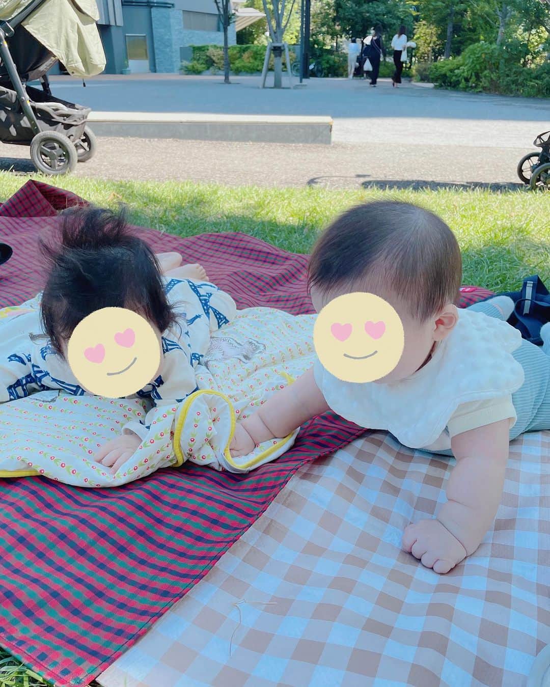 美甘子さんのインスタグラム写真 - (美甘子Instagram)「ののあおやまの芝生にて、こばえみちゃんに撮影してもらった写真☺️子どもと自分の写真ってなかなか撮ってもらえないので嬉しい☺️ 赤ちゃん同士の触れ合いも可愛くて見ていて温かな気持ちになりました☺️ 最後の2枚は芝生を満喫するゆうピー。はるピーの方が手がかかるので、いつもゆうピーは後回しにしてしまうので、昨日は思い切ってはるピーをほっとステイに預けました。なので、ゆうピーは私を独り占めできる時間が嬉しかったかな^_^ お迎えに行ったはるピーも泣かずにいい子だったようでほっとしましたー。預かってもらえるのが本当にありがたい。申し込み、面談、慣らし保育を経てなので、なかなか預けられるようになるまでのハードルはありますが、リフレッシュできて良かったです。  #ののあおやま」10月8日 12時35分 - rekish_mikako
