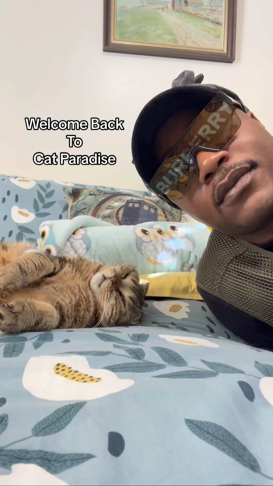 のインスタグラム：「Happy Caturday. All I got left in me is love and to tell y’all that we really love you. We care about ALL of you and just want you all to have a great day. IF you care about US as well, THANK YOU. You are loved and appreciated. Shoutout to all the nice people only. Thanks for loving your CATS and never GIVE UP ON YOURSELF. Take care ❤️ #TheCatRapper #ASMR #Calm #Zen #Meditation #Calming #Relax #MoGang」