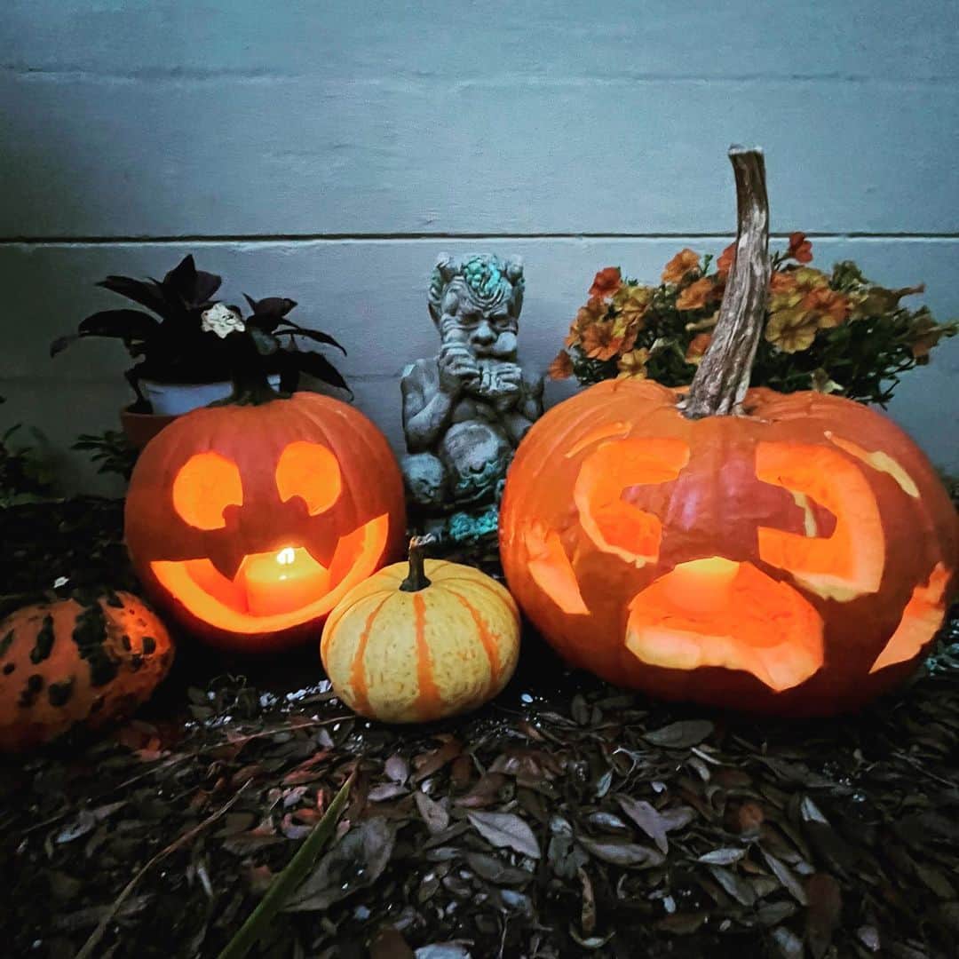 ペイジュ・レイリーのインスタグラム：「When your pumpkins are besties too  @alz.yeah」