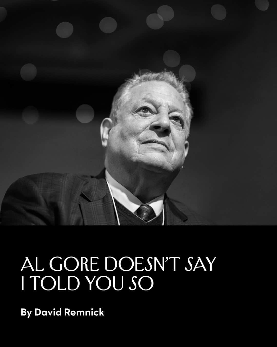 The New Yorkerのインスタグラム：「In a new interview, Al Gore discusses the climate and democracy crises—and why we don’t have time to despair about either. “We’ve got work to do, and the stakes have never been higher. It’s hard to find words adequate to this challenge,” he tells David Remnick. “It relies upon the willingness of the American people to wake up, and fight to save our democracy, and to save the future of humanity. This all sounds so dire—but it is.” Tap the link in our bio to read a conversation with the self-described “recovering politician,” who remains optimistic for our future, despite everything. Photograph by Fabrice Coffrini / AFP / Getty.」