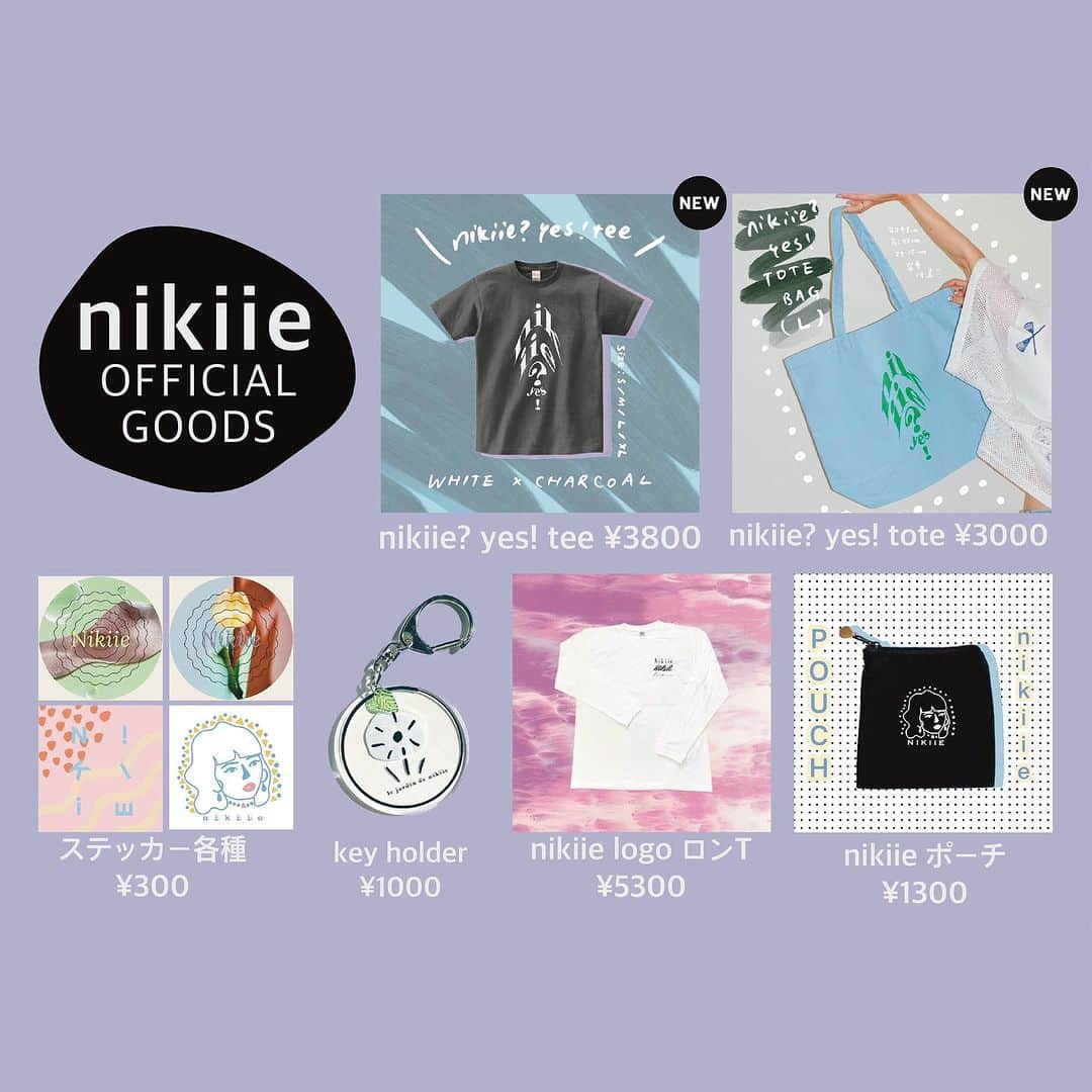 NIKIIEのインスタグラム：「いよいよ本日、京都紫明会館！  グッズ表作ってみた！これに加えてTransferとセトリも持ってゆきます🛒 また後ほど〜！  #nikiiegoods」