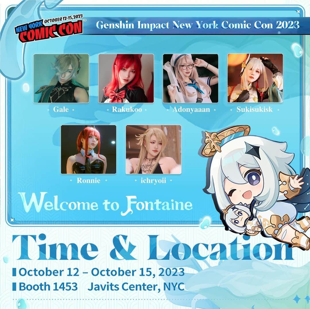 犬神洛洛子さんのインスタグラム写真 - (犬神洛洛子Instagram)「📢 NYCC announcement 📢 Next weekend (October 14-15) I’ll be the guest cosplayer at the @genshinimpact booth at New York Comic Con! 👀Guess which character I will cosplay?? Hint:🐱🪄Come to the booth 1453 and say hi! Looking forward to meet you all at NYC 💖  #genshinimpact #fontaineNYCC #nycc2023」10月8日 9時44分 - rakukoo