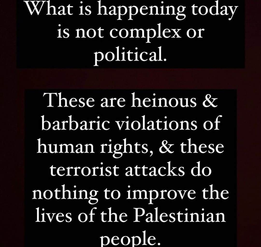 ブリアンナ・ブラウンさんのインスタグラム写真 - (ブリアンナ・ブラウンInstagram)「I support Israel’s right to defend itself.   Praying for every innocent life (Israeli & Palestinian) that will be lost and effected over this unnecessary political attack.   I rarely post politically but for this I had to speak out. I am sending so much love to everyone during this complex time that requires so much compassion, consciousness and abandoning tribalism. I’m no longer willing to argue with anyone who can justify kidnapping children, killing innocent people and celebrating dead bodies and so much more. Anti-semitism, hate and evil can not be argued with. It is a toxic cancer and I pray for you if your heart is filled with it. What happened this weekend is terrorism and is an act of war. Nothing positive will come from it. God help us all. 🙏🏽🤎  ***Also if you are being swarmed by people (who never followed you before with hate online cause of supporting Israel see that most are bots or trolls. They are swarming anyone who posts about supporting Israel. Over 3/4 of the “people” who posted venomously on my post have no or few posts.  Always check their followings and they are repeating the same verbiage. Don’t be fooled. They are spreading misinformation to justifying killing the Jews just like the nazis did. Call them out, turn off your comments and keep speaking out!」10月8日 10時41分 - briannabrownkeen