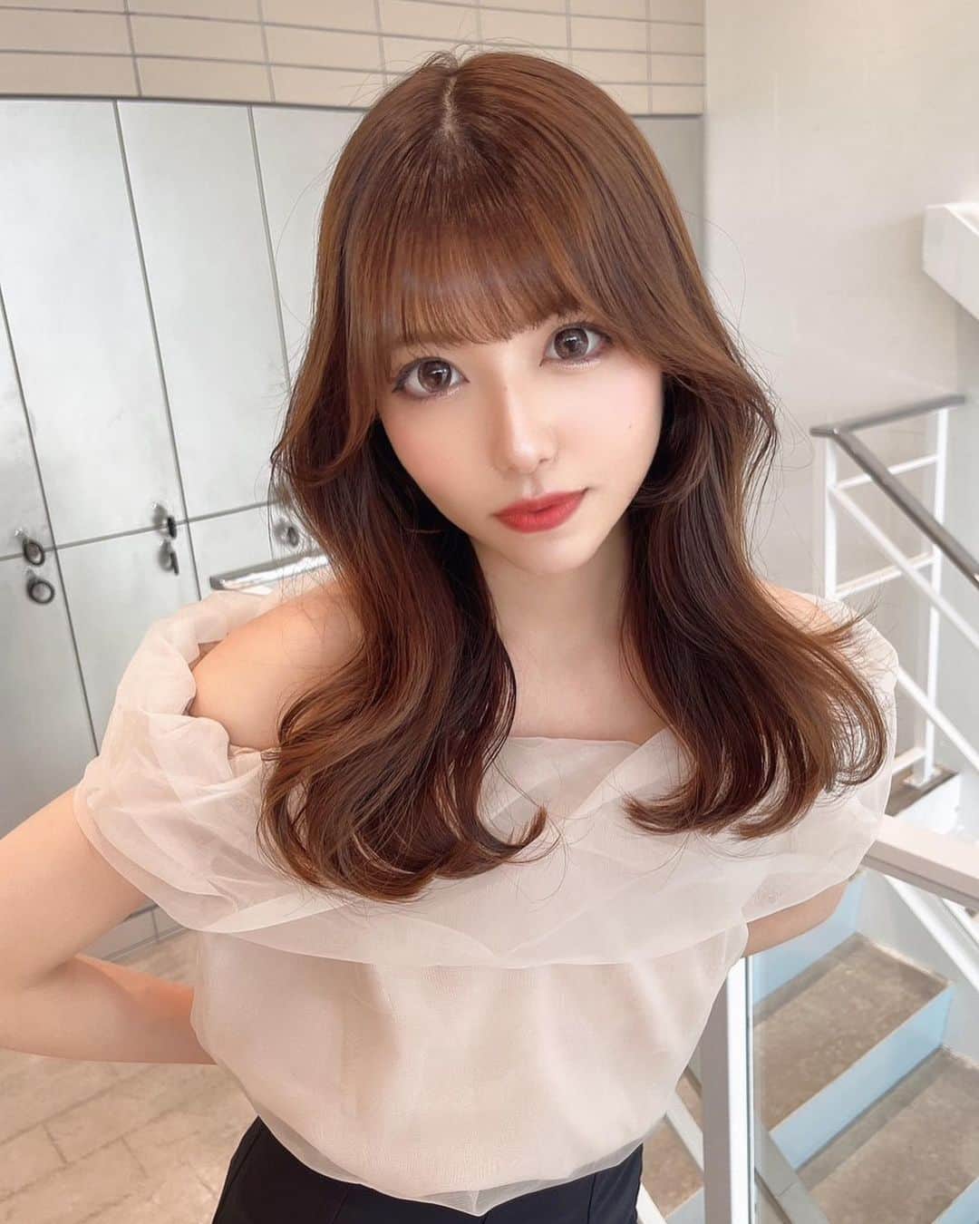 木村凛 木村優凛さんのインスタグラム写真 - (木村優凛Instagram)「*** ふわっとした韓国ヘア可愛すぎない?🥹♡♡ @luna_tin0625  のお気に入りデータ第2弾📸𓈒 𓂂𓏸 * お洋服は @cho____07 さん セレクト( @dholic_official  )のだよ🧸🏷‪‪‪‪‬ 長袖バージョンもあってお気に入り‬‬‬ ...