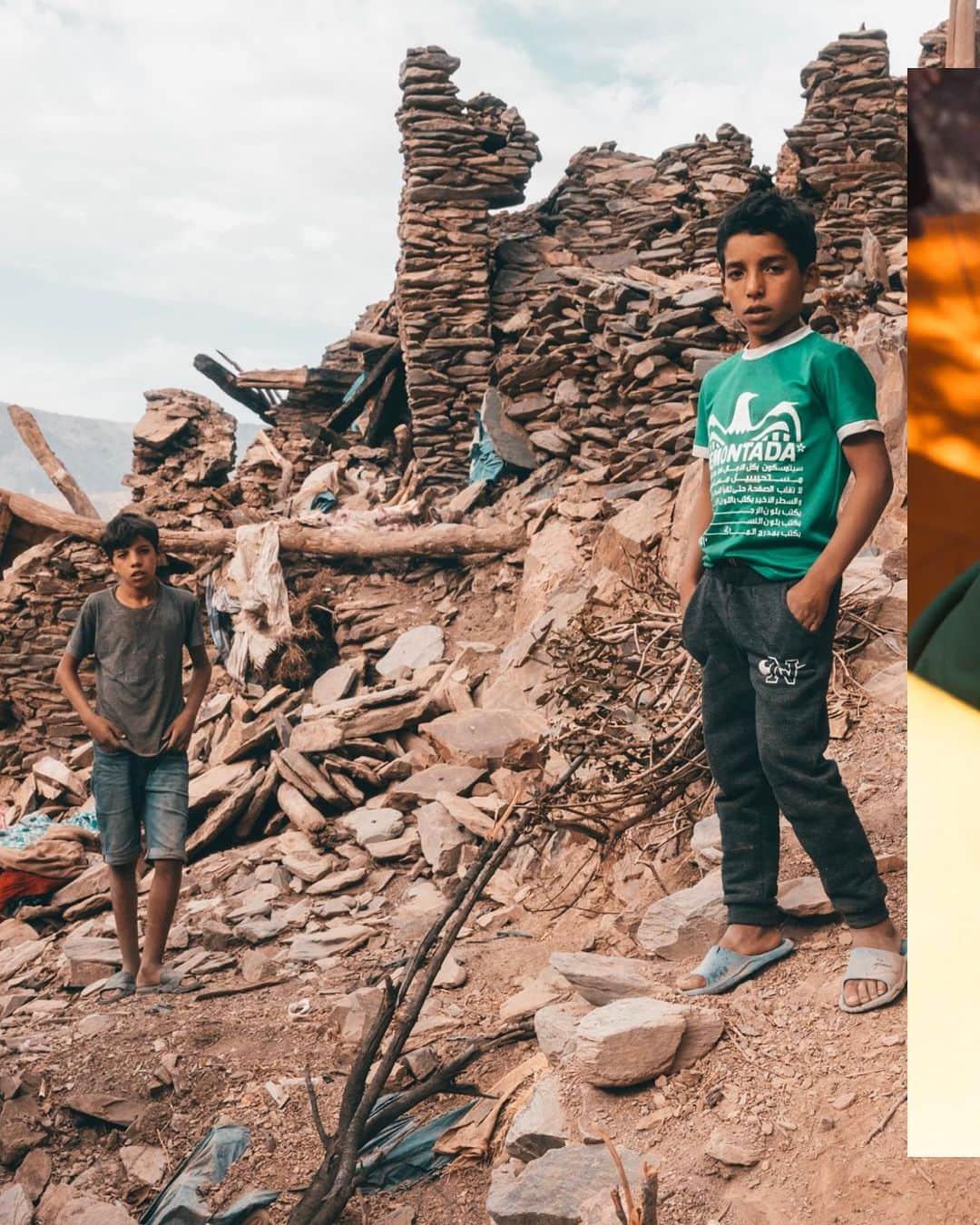 ニナ・カプレツさんのインスタグラム写真 - (ニナ・カプレツInstagram)「When I see a fresh orphan climb with a big smile on our @andreabasecamp wall, I can’t describe what I feel. Is it bitter happiness?  What we see and feel here in Morocco is hard. A week ago we set up @andreabasecamp in a small town called Ouirgane, in collaboration with @association_tamounte_ouirgane . This town is more or less well established since the earthquake and allows us to work with kids and the primar school.  At the same time we help two villages higher up in the mountains. We bought electricity cables, water pipes and food. And we distribute all the warm clothes from @namuk and @pictureorganicclothing . We do as much as we can, it’s gonna be a long and hard way…  I’m deeply touched by all your donations. The money is used right where it’s needed and the people are so grateful for everything we offer. Without our locals, @souf.hassani @farahi_amine @hinedko , all of this would not be possible. You guys are angels!   #helpmorocco @namuk @bellevilleairforce @andreabasecamp @cafcasablanca」10月8日 21時58分 - ninacaprez