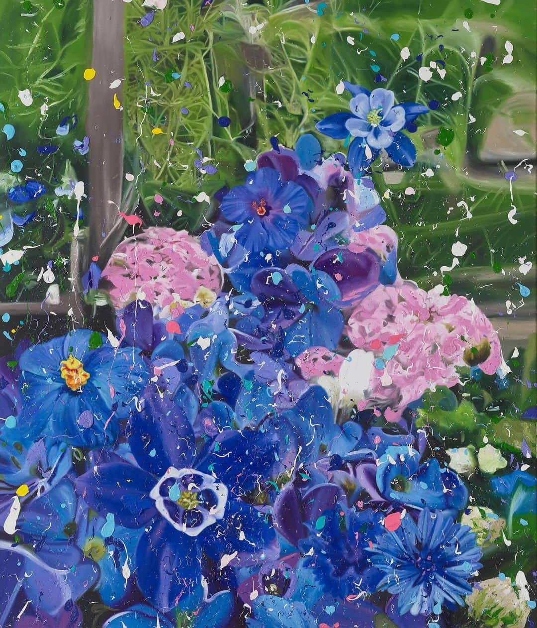 のインスタグラム：「Frieze London (@friezeofficial) opens this week in Regent's Park! In commemoration of the twentieth anniversary of the fair, Gagosian is presenting a special solo presentation of new works by Damien Hirst (@damienhirst).  Titled "The Secret Gardens Paintings," the works exemplify the artist’s endless capacity for invention. Flowers are perennial subjects for artists, appearing in Dutch Golden Age memento mori compositions as representatives of life’s fleeting beauty, as devices for Impressionist painters to express personal emotion, and as continually adaptable visual and conceptual icons in contemporary practice. Similarly, images of gardens have consistently functioned as arenas in which dramas of death and renewal take on visual form. Follow the link in our bio to learn more.  __________ #DamienHirst #FriezeArtFair #Gagosian Damien Hirst, "Garden of Absolution," 2023 © Damien Hirst and Science Ltd. All rights reserved, DACS/ArtImage 2023. Photo: Prudence Cuming Associates Ltd (@prudencecuming)」