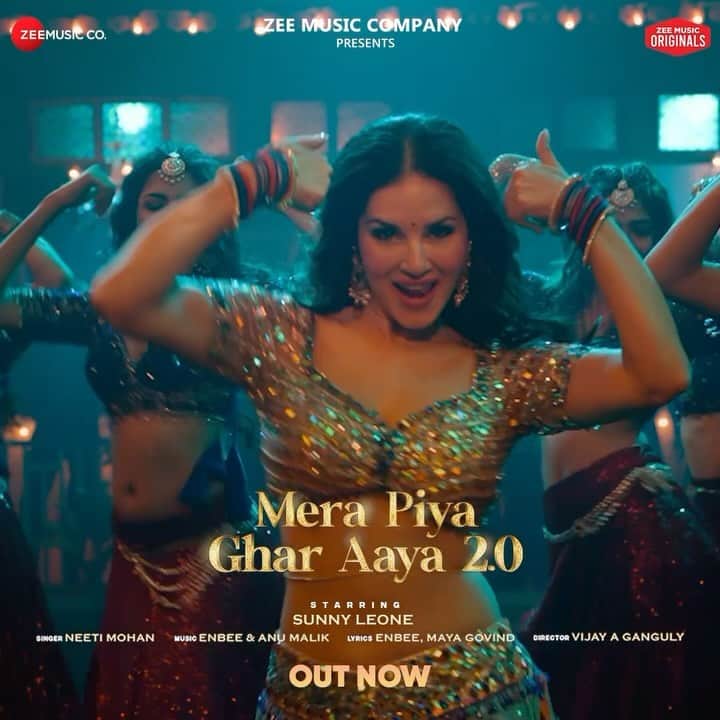 サニー・レオーネのインスタグラム：「When the beat drops, there’s no stopping the groove! 🔥 #MeraPiyaGharAaya2.0 Song is OUT NOW! 🎵  #ZeeMusicOriginals #SunnyLeone @sunnyleone  @vijayganguly @neetimohan18 @musicenbee  @anuragbedii」