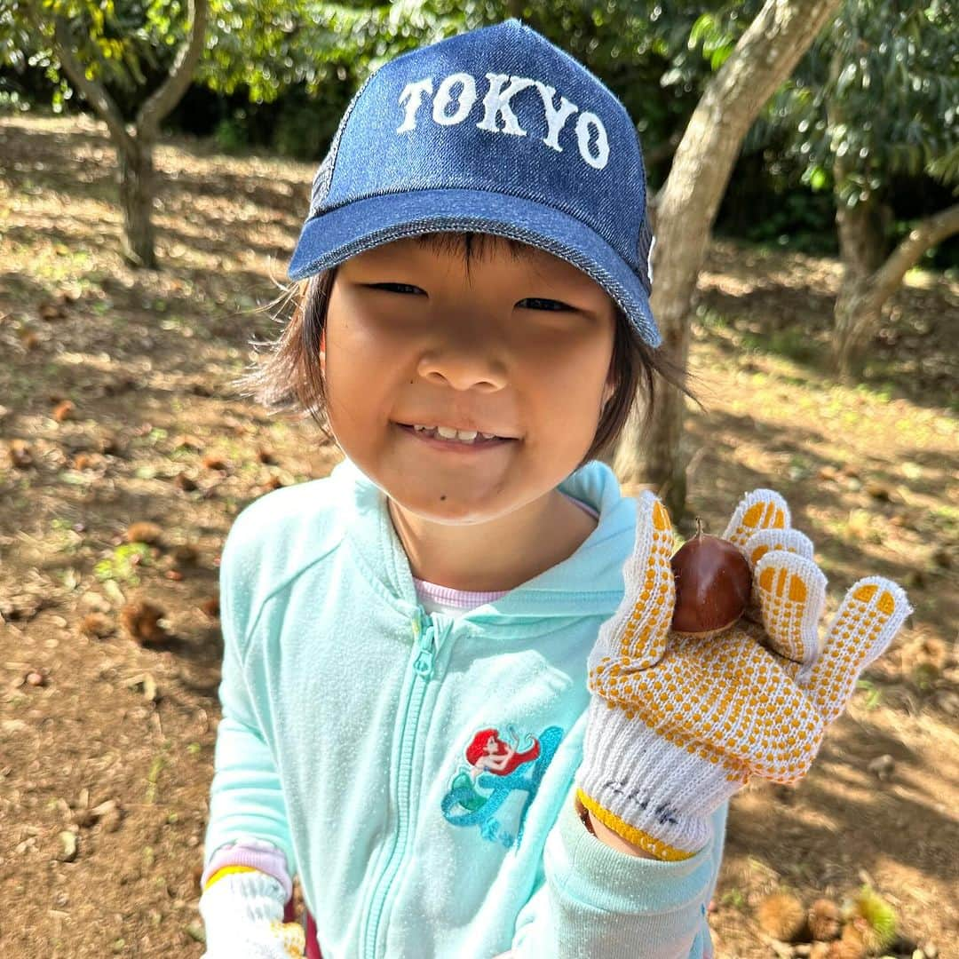 せんももあいしーさんのインスタグラム写真 - (せんももあいしーInstagram)「栗拾いに行きました🌰😊 カエルも拾いました🐸😅」10月8日 15時55分 - oyabakatousan