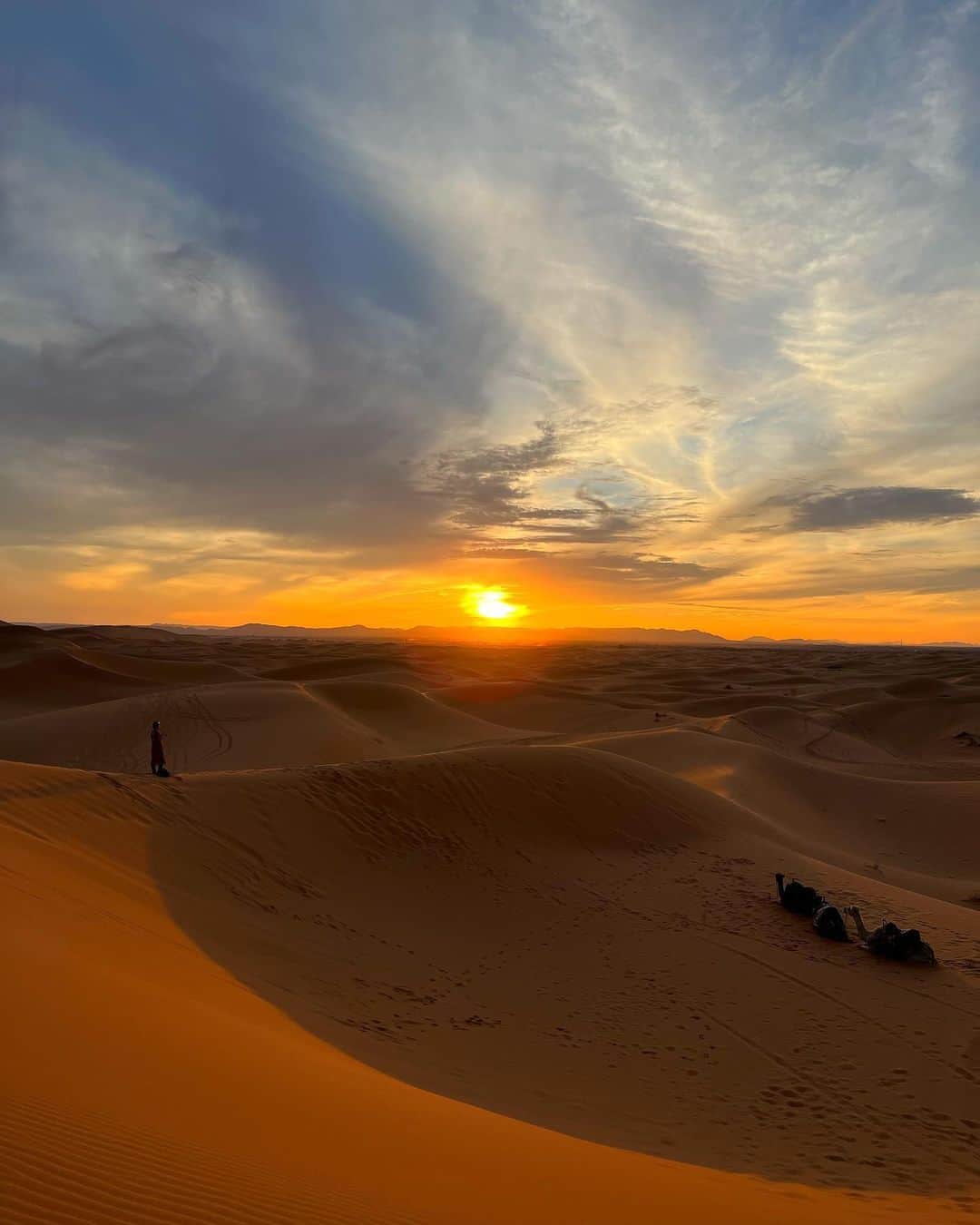 出井直助さんのインスタグラム写真 - (出井直助Instagram)「. 🇲🇦モロッコ・サハラ砂漠🇲🇦  今日はラクダに乗って、 【サハラ砂漠】を移動しました🐫🏜  ラクダに乗って移動するより、 歩いたほうが早いのではないか？と思っていましたが、 サハラ砂漠は砂がかなりサラサラで歩きにくかったので、 ラクダで移動する意味がわかりました。 🐫さんありがとう。 #モロッコ #サハラ砂漠 #砂漠 #ラクダ #海外旅行  #ヴィヴァン #vivant  #camel #camelride #morocco #moroccotravel #saharadesert #desert」10月8日 20時20分 - ocean_naosuke
