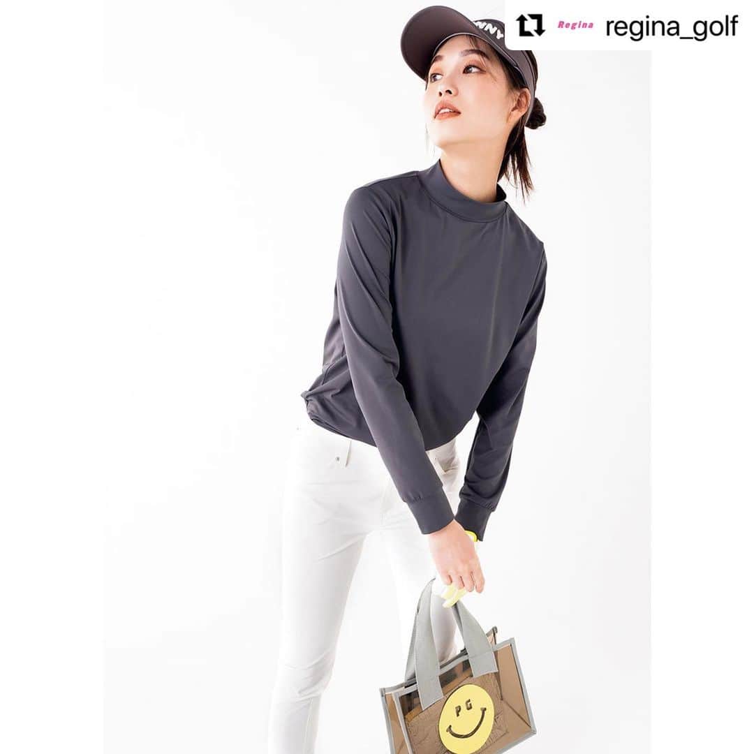 山口りさのインスタグラム：「@regina_golf   撮影／水田 学（NOSTY） スタイリスト／若狭惠美 ヘア＆メイク／山口理沙（＋nine） モデル／谷川りさこ エディター／近藤善美（Y-qua） クラブ協力／オノフレディ（グローブライド）」
