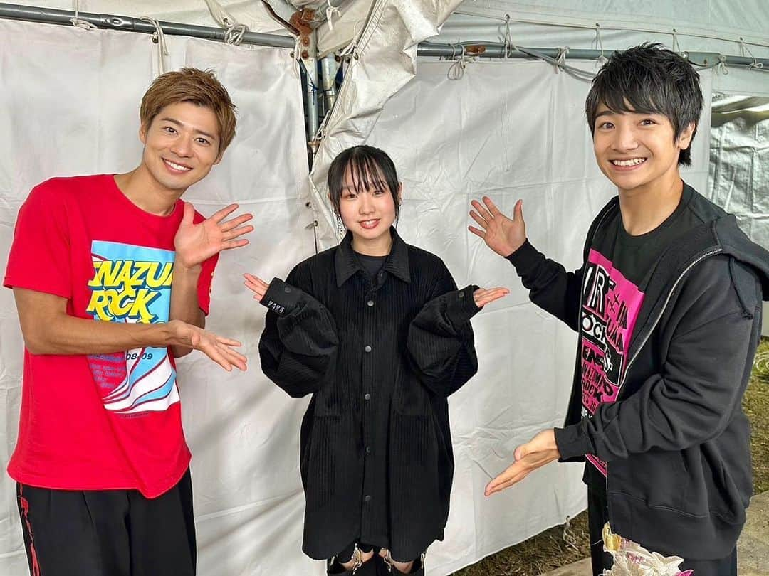 BOYS AND MENさんのインスタグラム写真 - (BOYS AND MENInstagram)「⚡️ #イナズマロックフェス 2023 ⚡️  #辻本達規 と #本田剛文 が、 #17LIVE バックステージ特別配信 DAY2🔥🔥🔥  #荒井麻珠 (@maju_arai_official )さんと🙀🌠  ありがとうございました🫧  #BOYSANDMEN #ボイメン #イナズマロック_ニシステ」10月9日 0時08分 - boysandmen_official