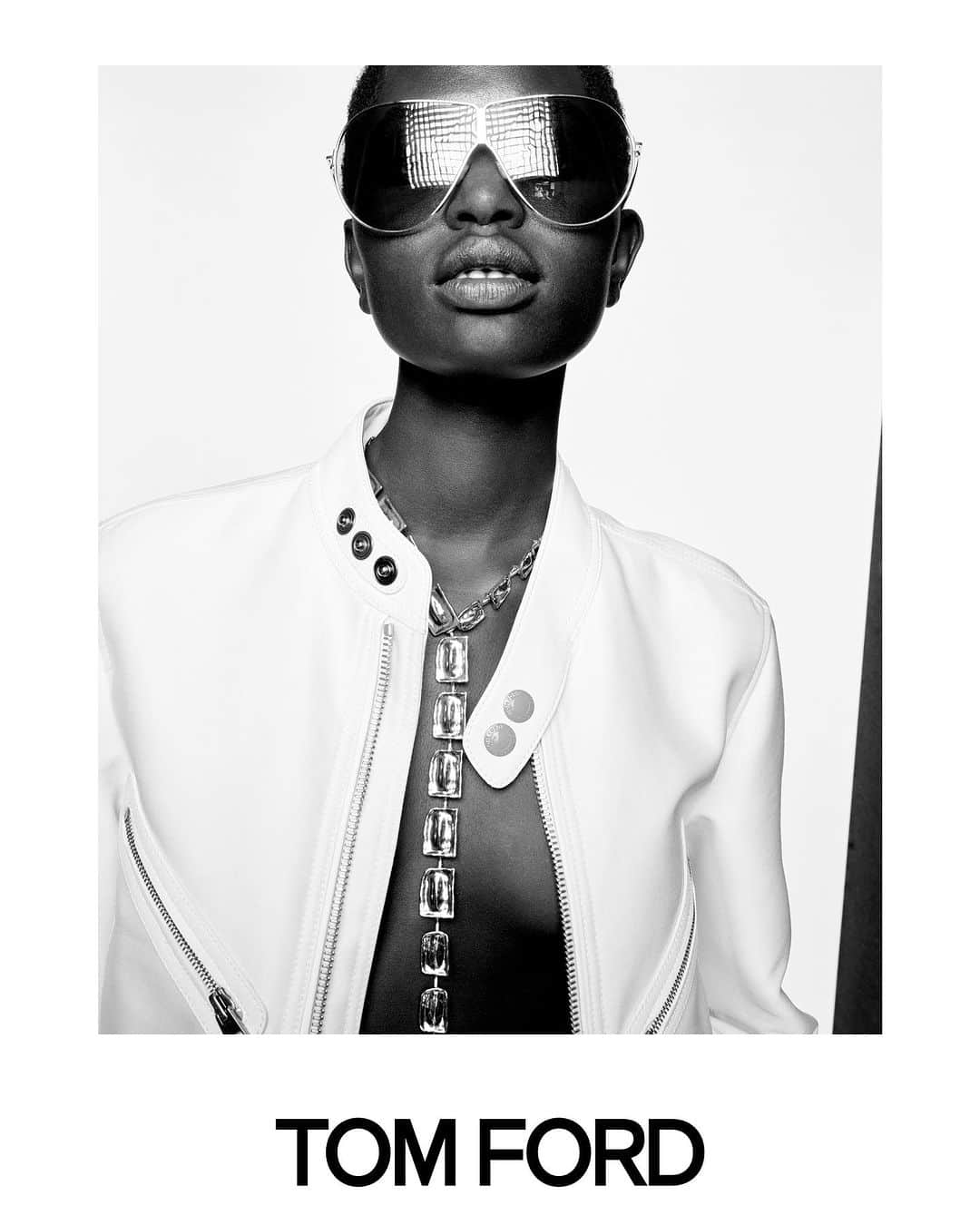 トムフォードのインスタグラム：「SUMMER 24  BY PETER HAWKINGS  PHOTOGRAPHER: ANTHONY SEKLAOUI MODEL: NYADUOLA GABRIEL LOOK: 20    #TOMFORDSUMMER24 #TOMFORD」