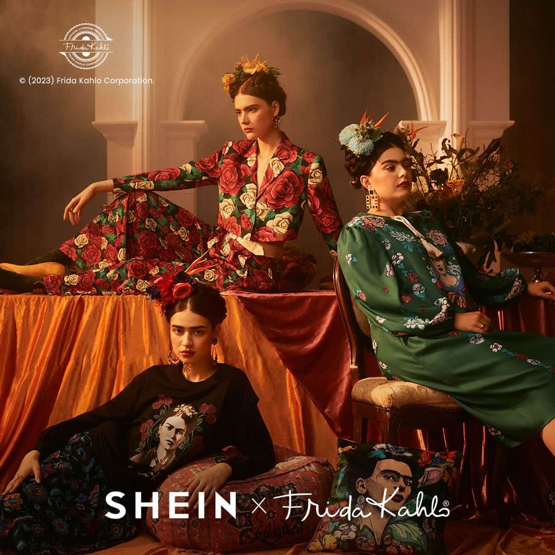 SHEINのインスタグラム：「A captivating new collection is coming soon! ✨👩🏻 Expect SHEIN x Frida Kahlo Fall/Winter very soon. Elegant pieces with floral motifs and deep colors ideal for the season. 🥀🖤  🔗:https://shein.shop/9gx8i0g  #SHEINxFridaKahlo #FridaKahlo #SHEIN #SHEINforAll」
