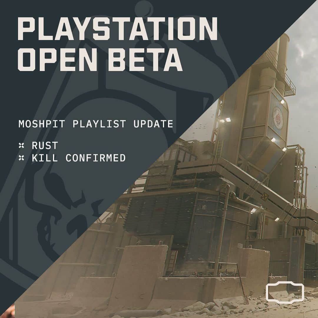 スレッジハンマー・ゲームズのインスタグラム：「It's time. #MW3 Multiplayer Beta is now open to all PlayStation players!  To celebrate, our first Playlist Update of the year is now LIVE:  🔥 Rust 🎖️ Kill Confirmed」