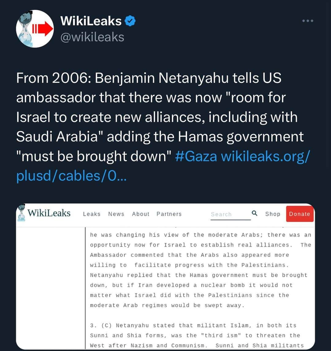 WikiLeaksさんのインスタグラム写真 - (WikiLeaksInstagram)「#Israel #Hamas #Gaza」10月9日 3時18分 - wikileaks