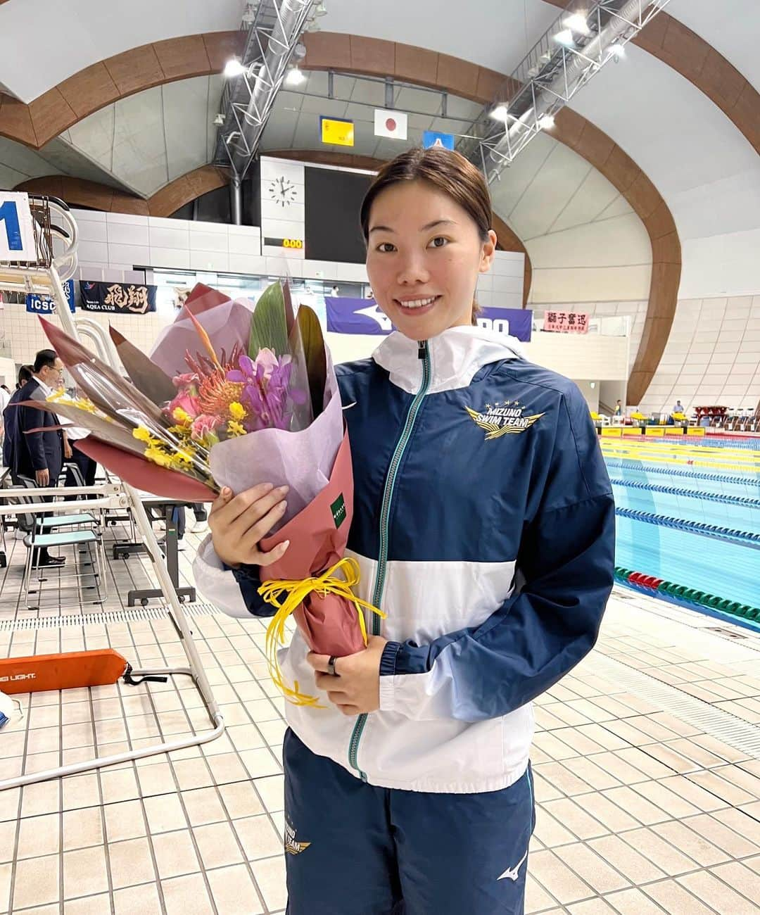 青木玲緒樹のインスタグラム：「_  岩崎恭子CUP 2023 第37回 静岡招待スプリント選手権に出場しました！  水泳教室もやらせていただき、たくさんの子が参加してくれて とても楽しい時間でした🥰  素敵な花束ももらえて嬉しいです🥲💐  静岡の皆さんありがとうございました☺️🙏  #mizuno#mizunoswim#mizuno swimteam#ミズノ#ミズノスイム#ミズノスイムチーム#岩崎恭子cup#静岡スプリント選手権」