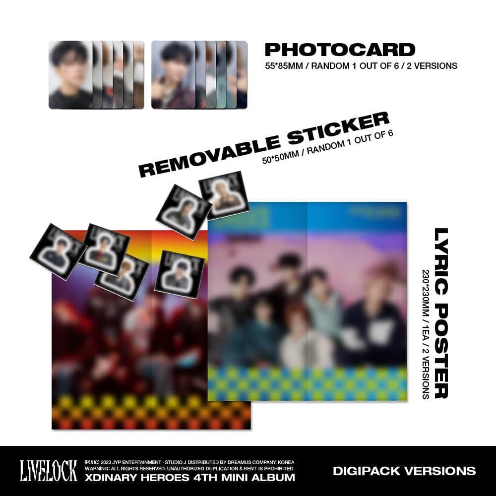 JYPエンターテインメントさんのインスタグラム写真 - (JYPエンターテインメントInstagram)「⠀  Xdinary Heroes <Livelock> Album User Guide & Pre-Order  🔐Digipack ver.  ALBUM RELEASE🔻 2023.10.11 6PM (KST)  #XdinaryHeroes #엑스디너리히어로즈 #Livelock #WE_ARE_ALL_HEROES #JYP」10月9日 12時04分 - jypentertainment